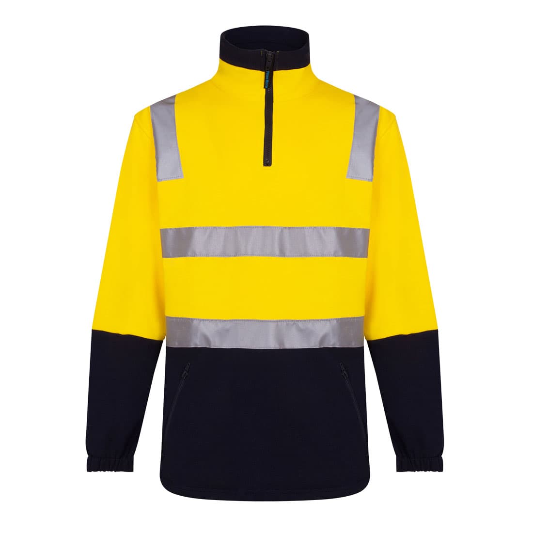 Portwest Hi-Vis Contrast 1/4 Zip Brush Fleece (Yellow/Navy)