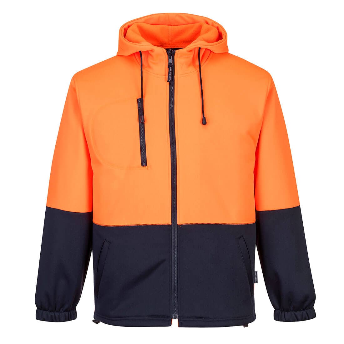 Portwest Hi-Vis Water Repellent Contrast Zipped Class D Hoodie  (Orange/Navy)