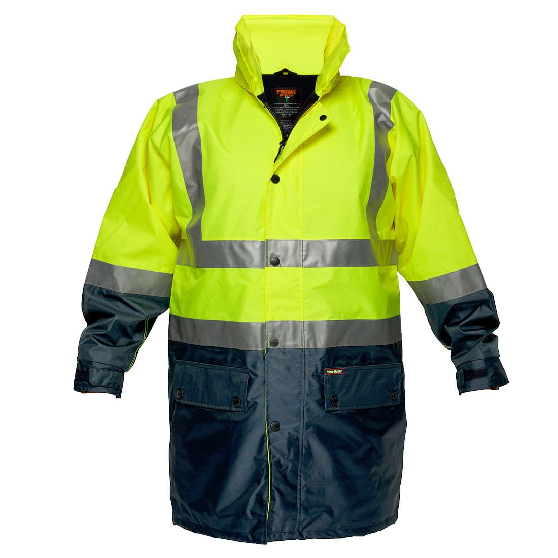 Portwest Hi-Vis Polar Fleece Lined Contrast Traffic Jacket  (Yellow/Navy)