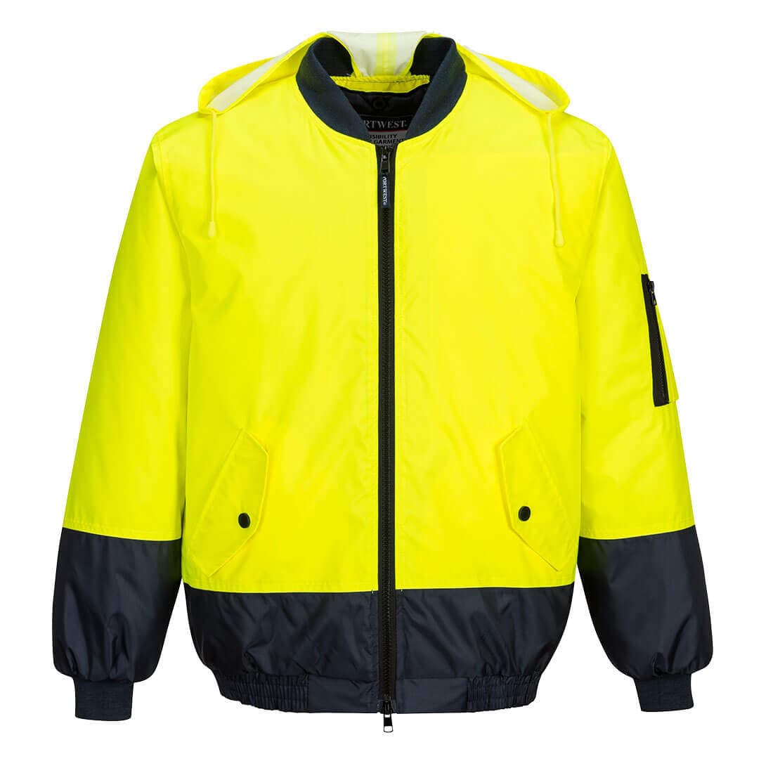 Portwest Hi-Vis Contrast Class D Bomber Jacket  (Yellow/Navy)