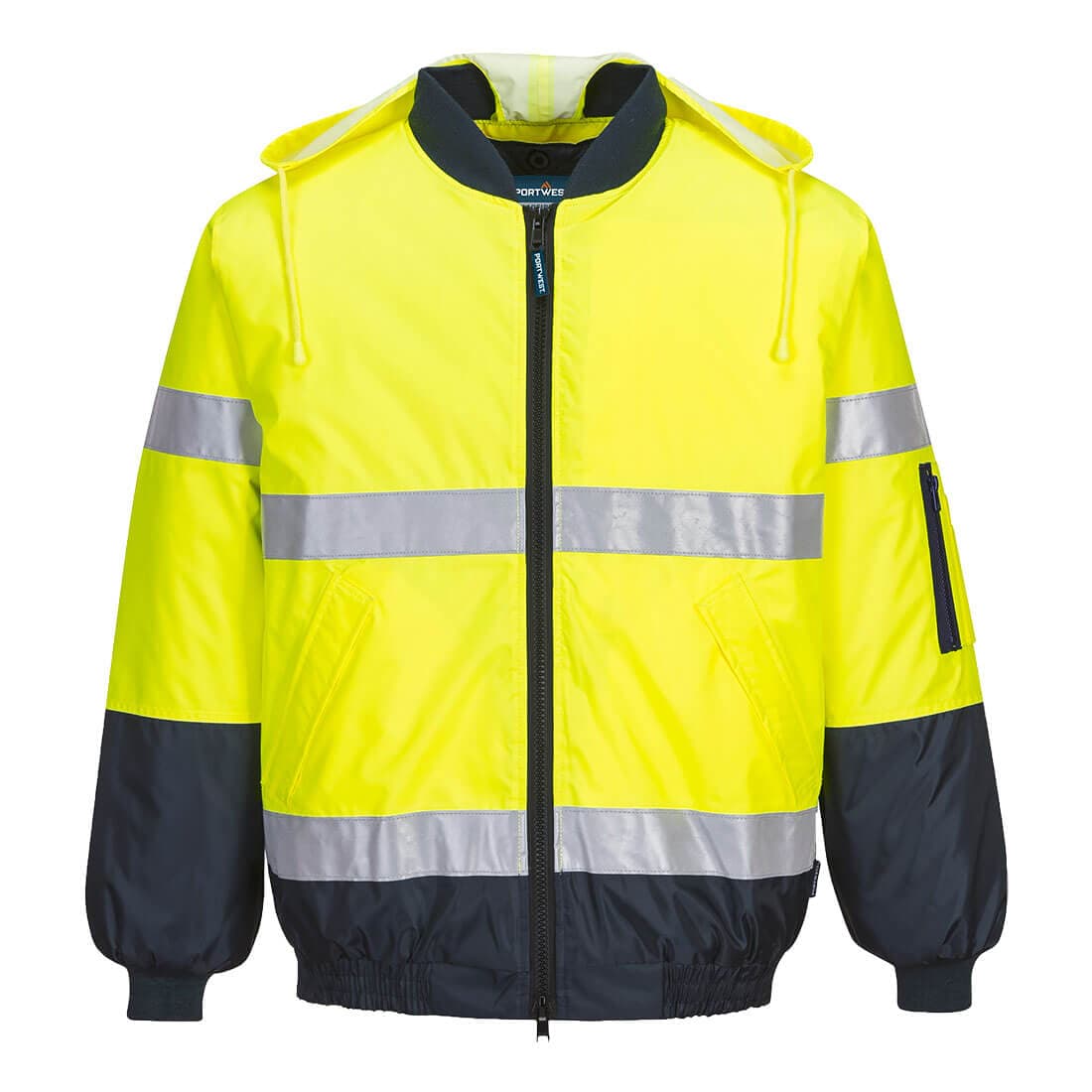 Portwest Hi-Vis Contrast Bomber Jacket (Yellow/Navy)