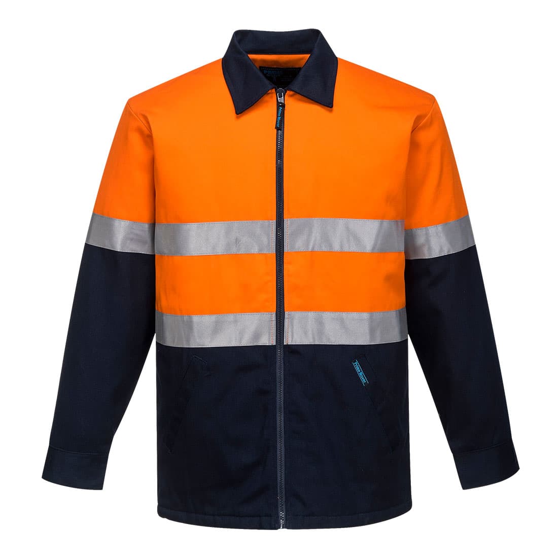 Portwest Hi-Vis Contrast Insulated Work Jacket  (Orange/Navy)