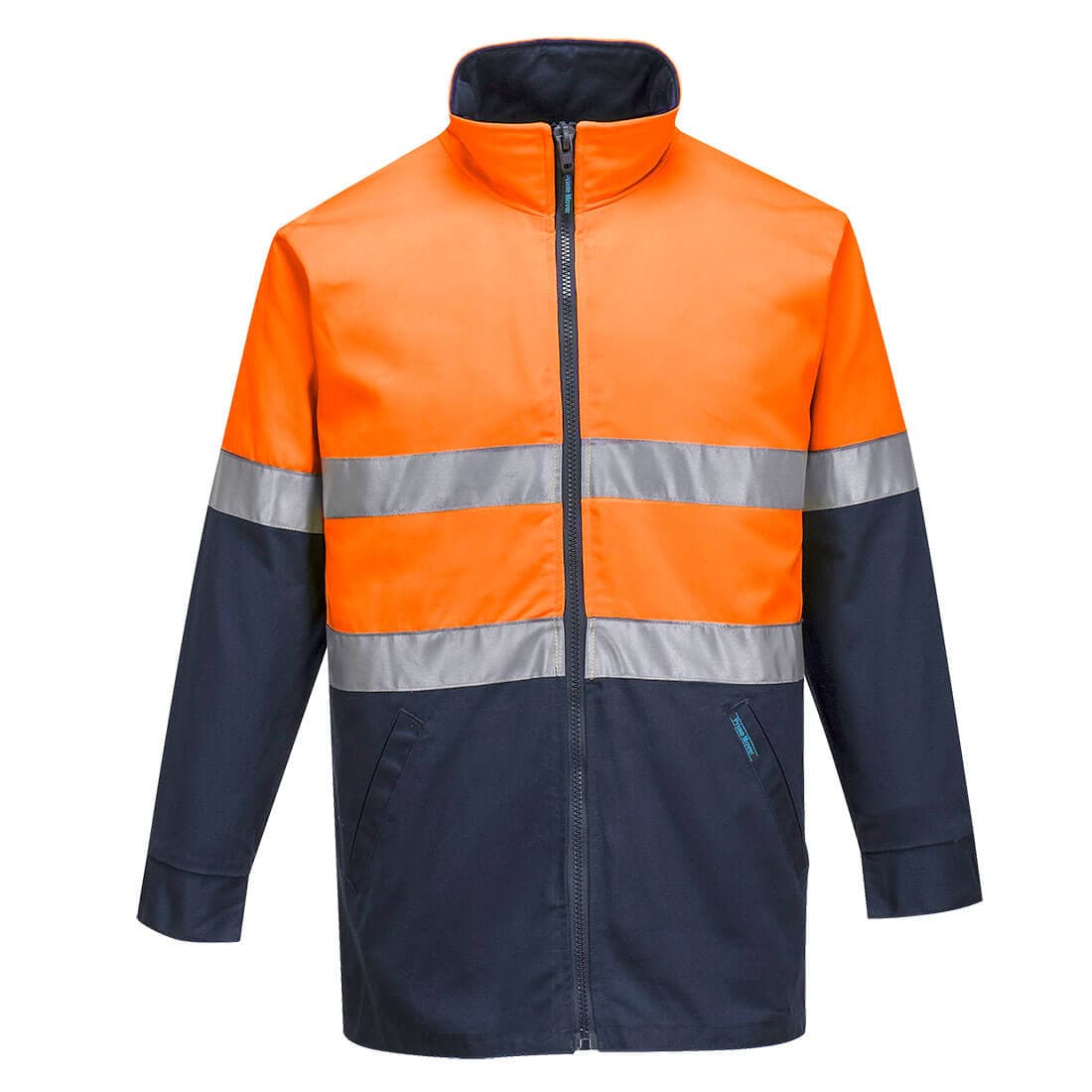 Portwest Hume Hi-Vis Contrast Work Jacket  (Orange/Navy)