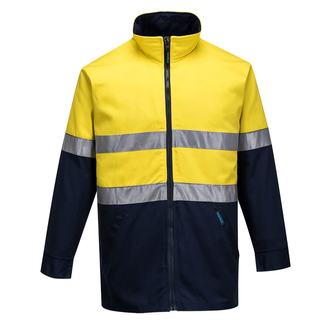 Portwest Hume Hi-Vis Contrast Work Jacket  (Yellow/Navy)