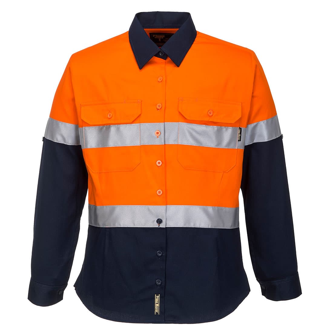 Portwest Hi-Vis Women's Contrast Shirt L/S (Orange/Navy)