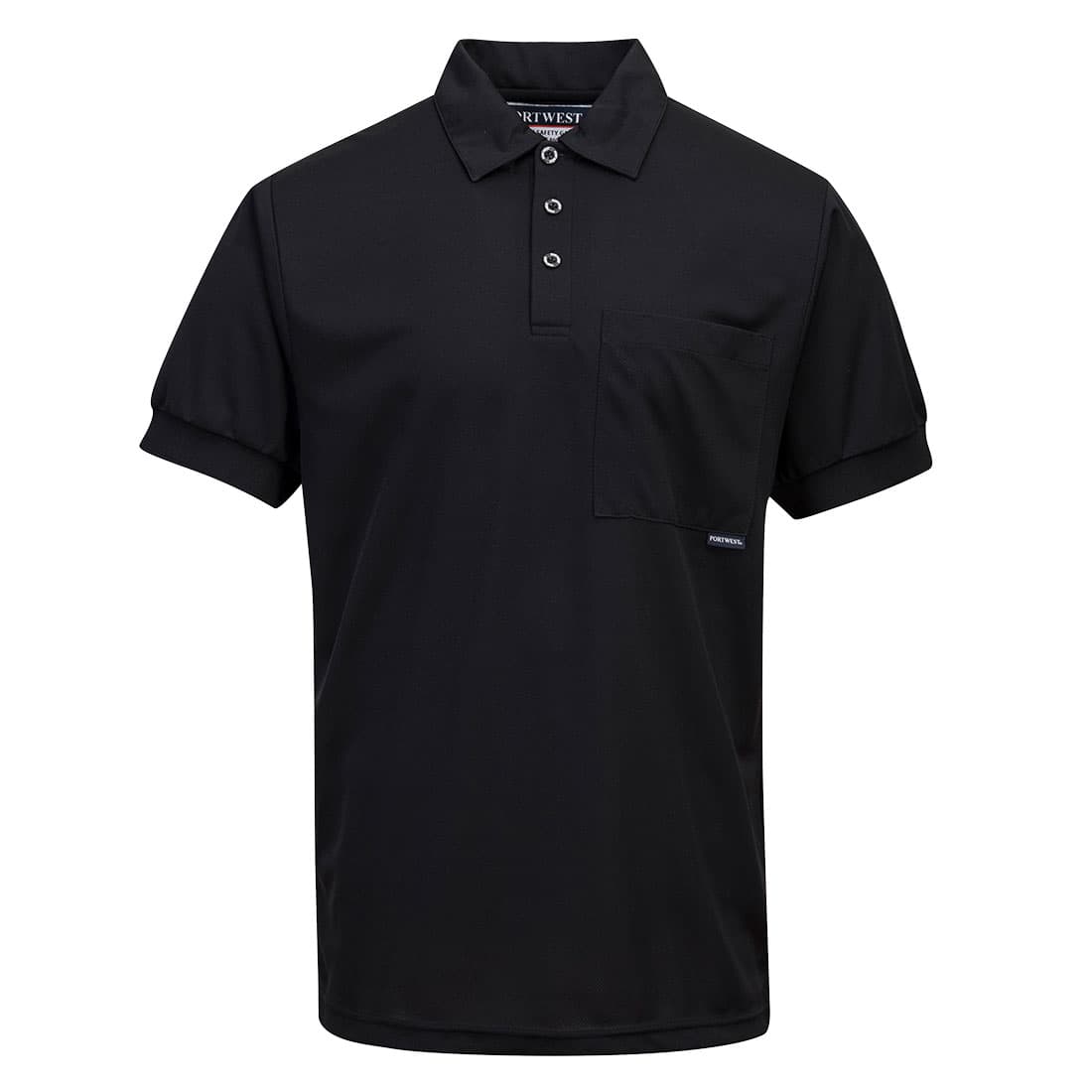 Portwest Micro Mesh Polo Shirt  S/S (Black)