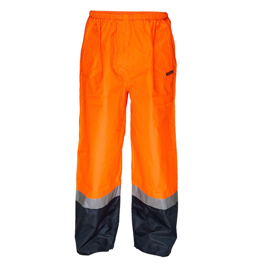 Portwest Hi-Vis Contrast Rain Pants Without Pockets (Orange/Navy)