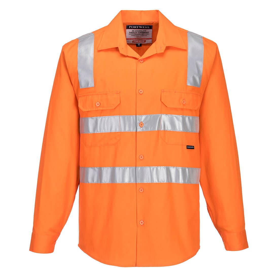 Portwest Perth Hi-Vis Shirt L/S  (Orange)