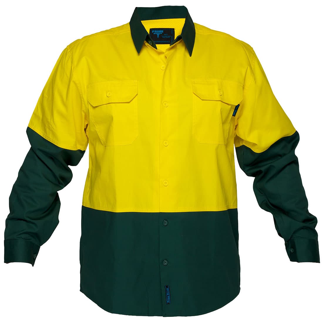 Portwest Canberra Hi-Vis Lightweight Contrast Class D Shirt L/S  (Yellow/Green)