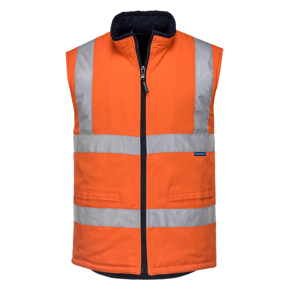 Portwest Cotton Hi-Vis Reversible Vest  (Orange)