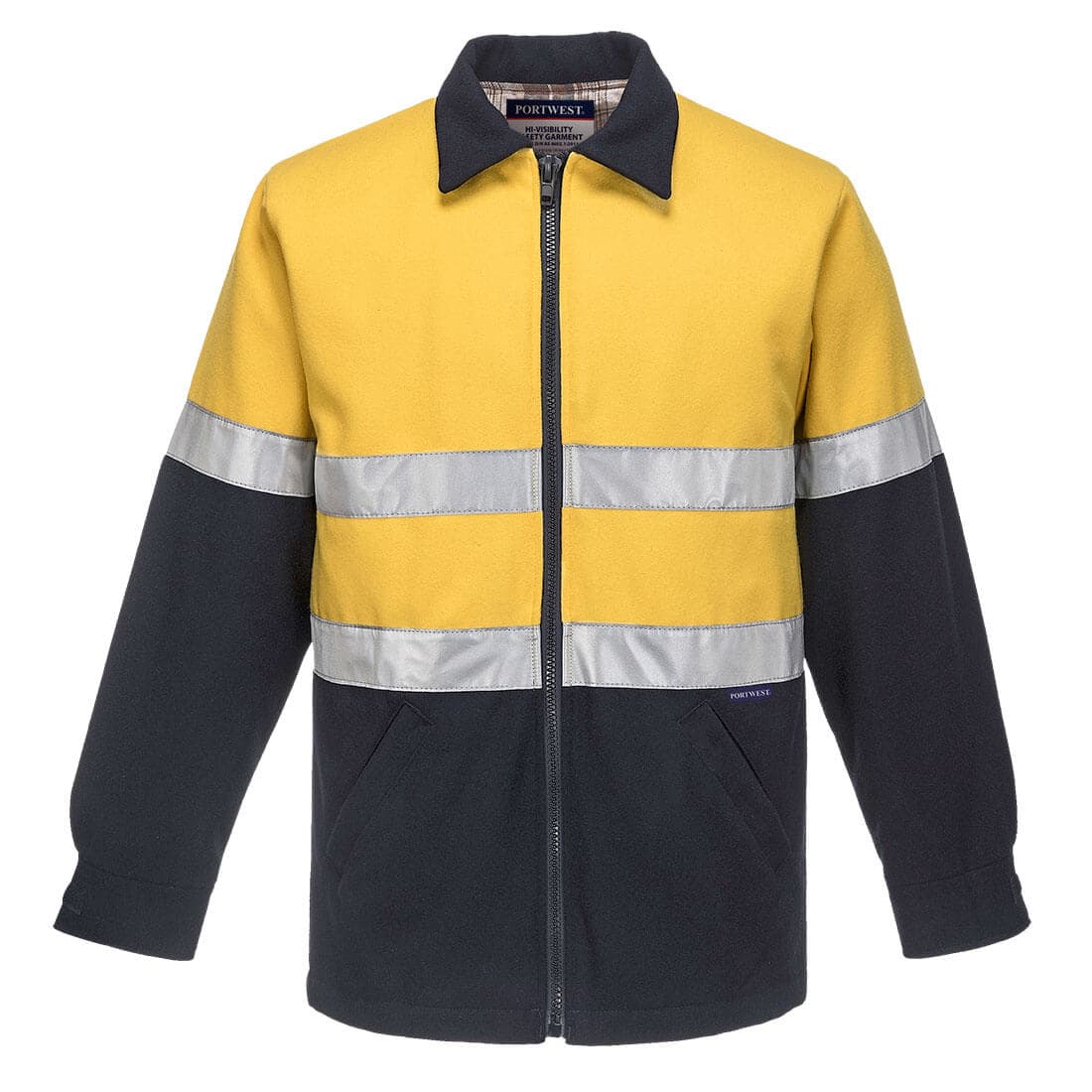 Portwest Bluey Hi-Vis Wool Blend Contrast Work Jacket (Yellow/Navy)