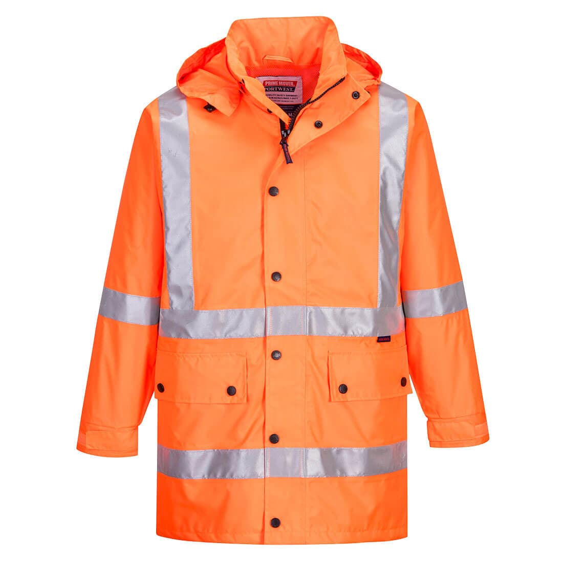 Portwest Max Hi-Vis X Back Rain Traffic Jacket (Orange)