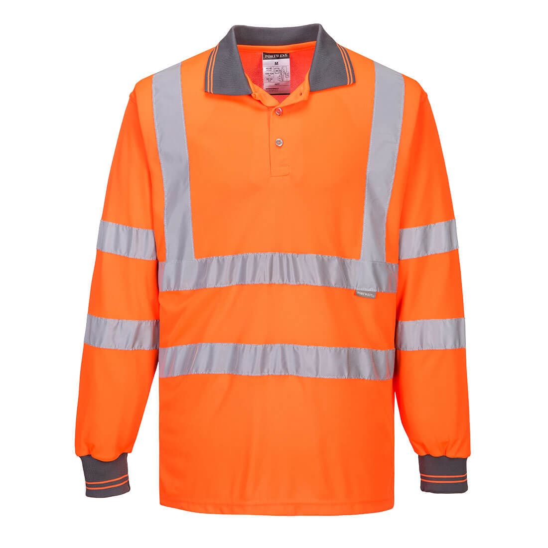 Portwest Hi-Vis Polo Shirt L/S (Orange)