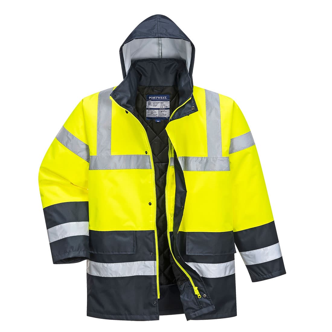 Portwest Hi-Vis Contrast Winter Traffic Jacket  (Yellow)