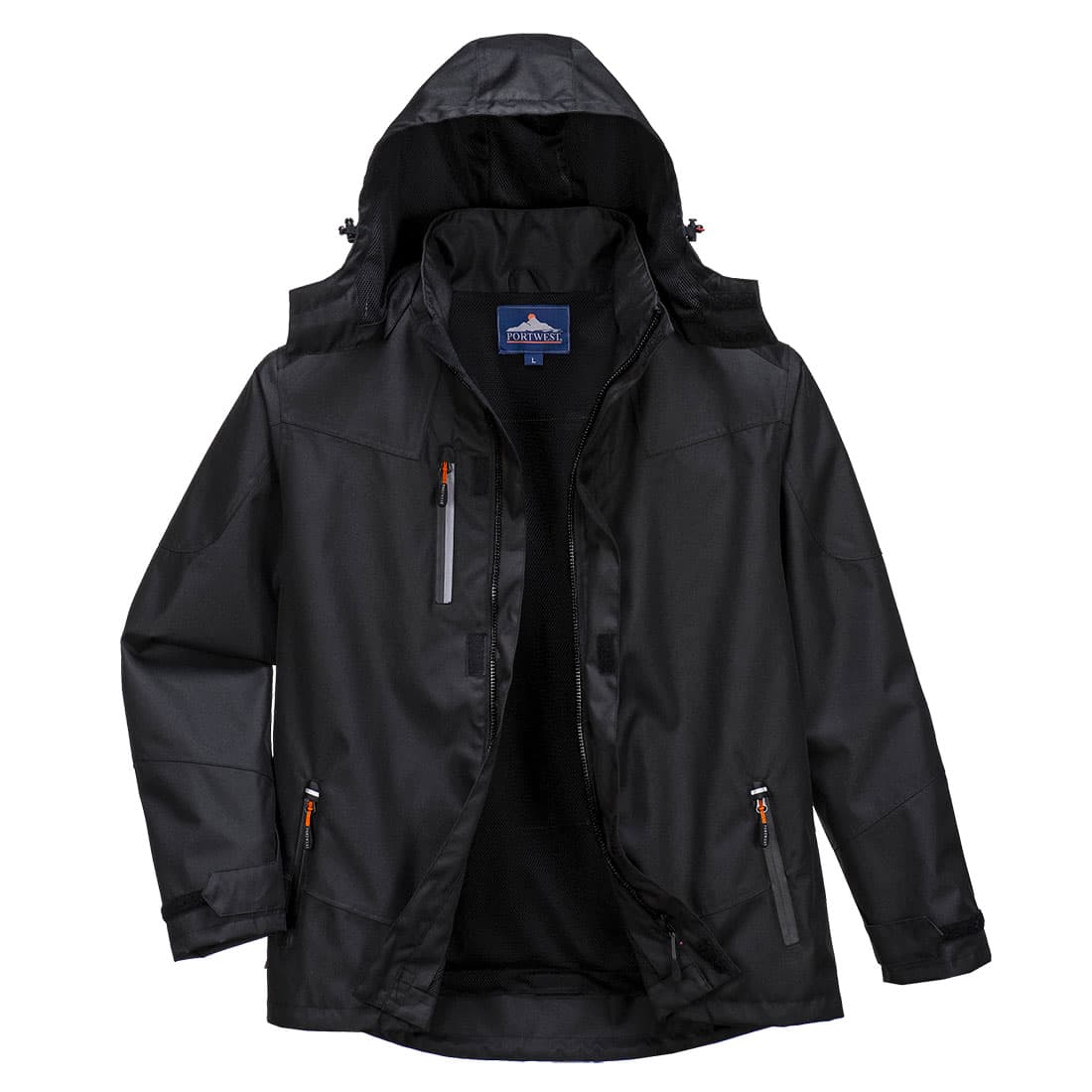 Portwest Outcoach Rain Jacket  (Black)