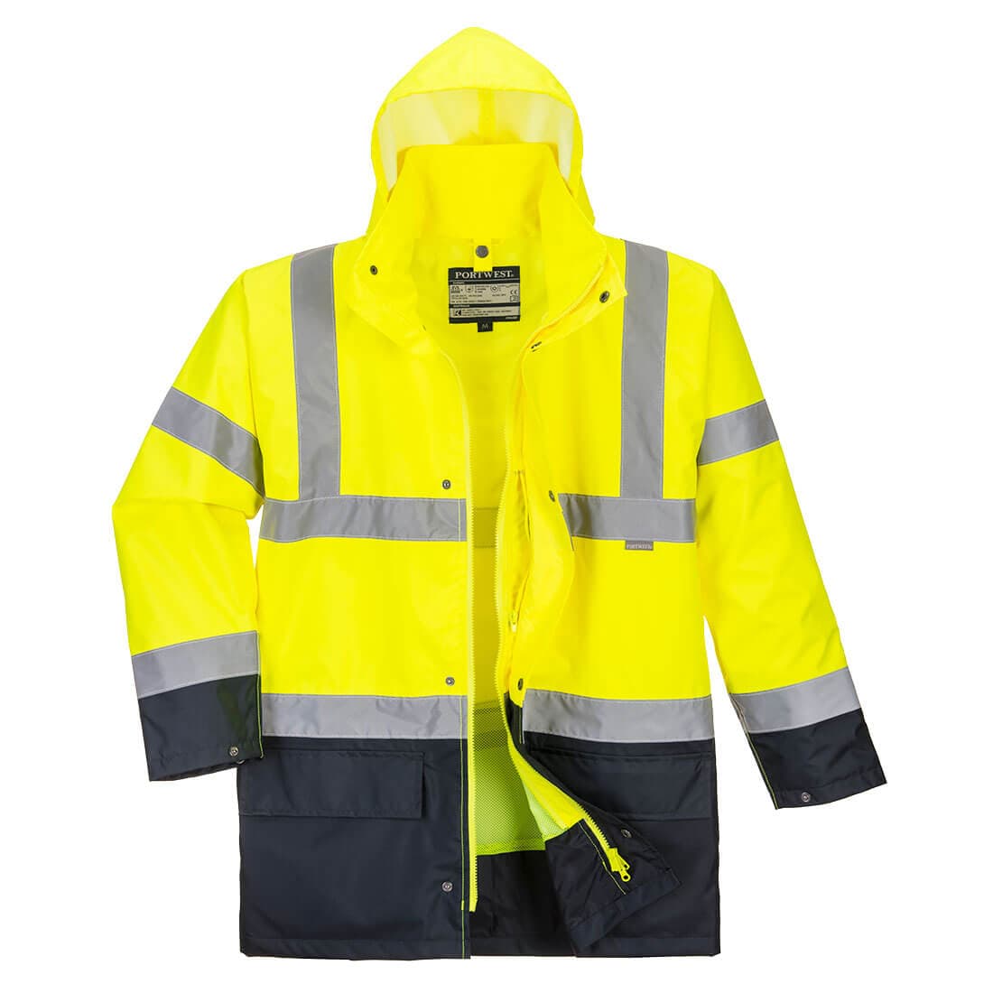 Portwest Hi-Vis 5-in-1 Contrast Essential Jacket  (Yellow/Black)