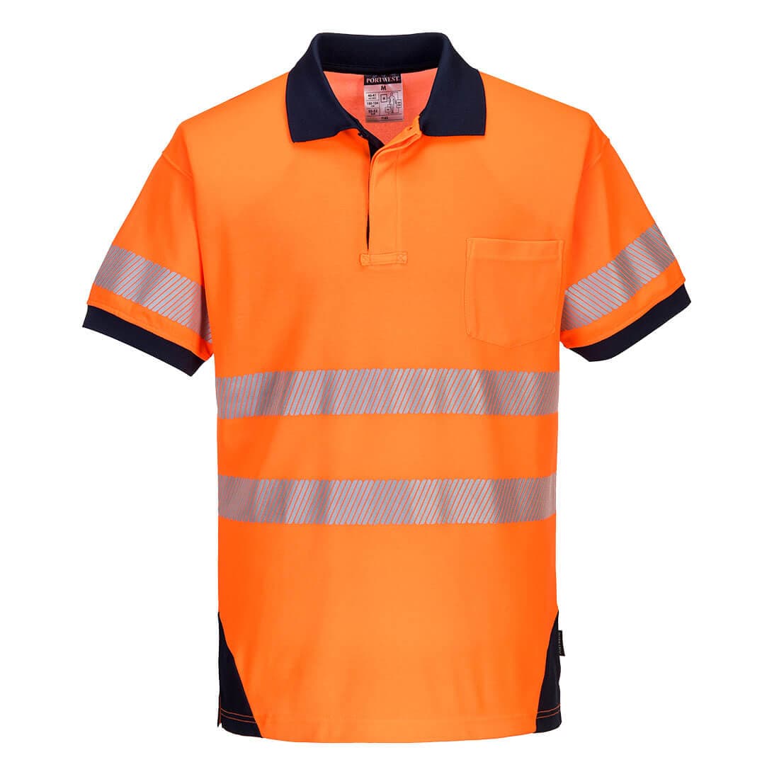 Portwest PW3 Hi-Vis Polo Shirt S/S (Orange/Navy)