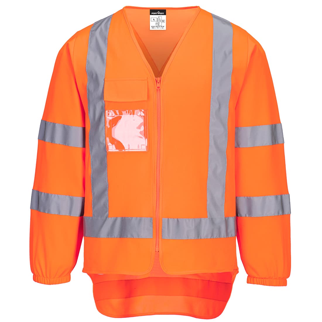 Portwest TTMC-W17 Hi-Vis X Back Zipped Vest L/S  (Orange)