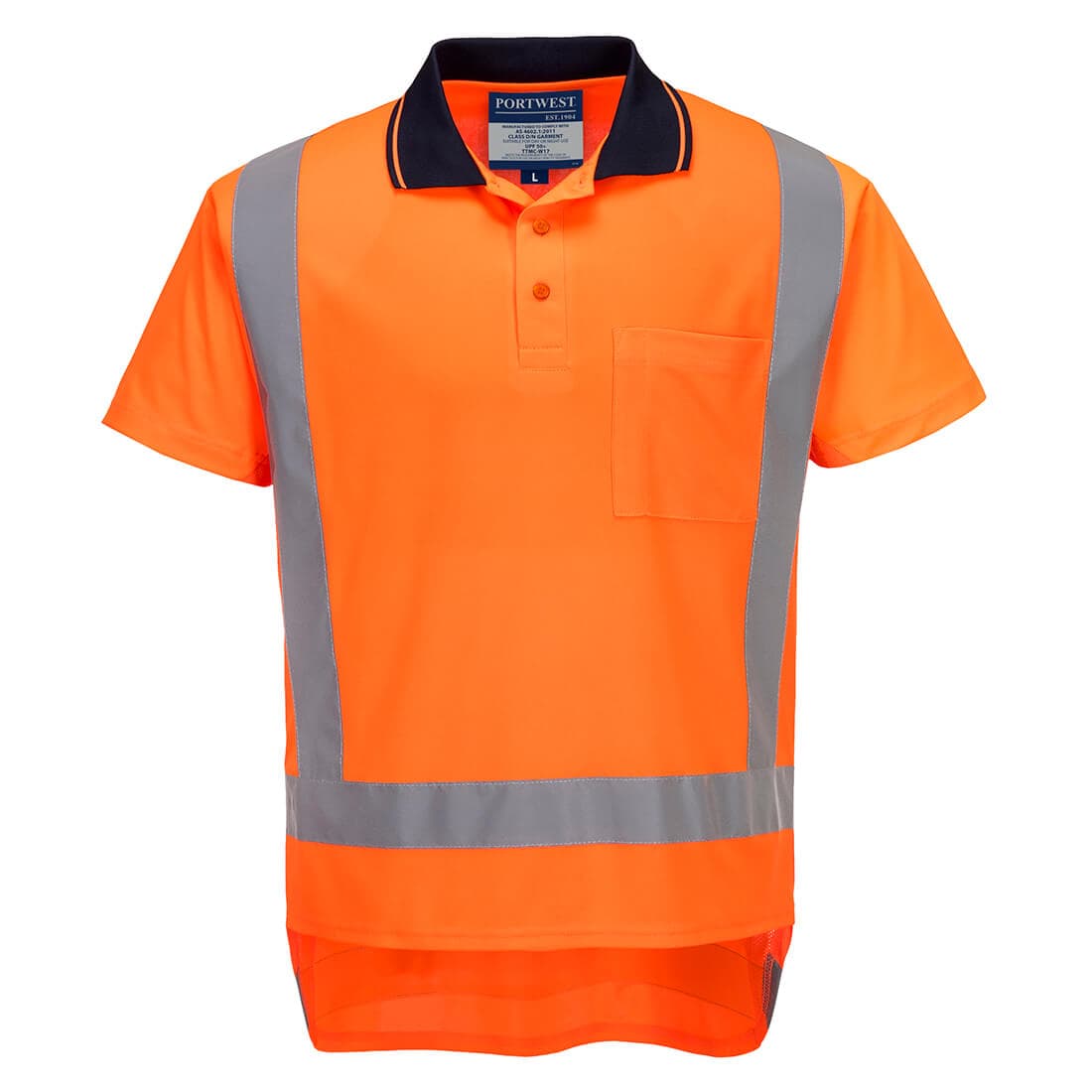 Portwest TTMC-W17 Hi-Vis X Back Polo Shirt S/S (Orange)