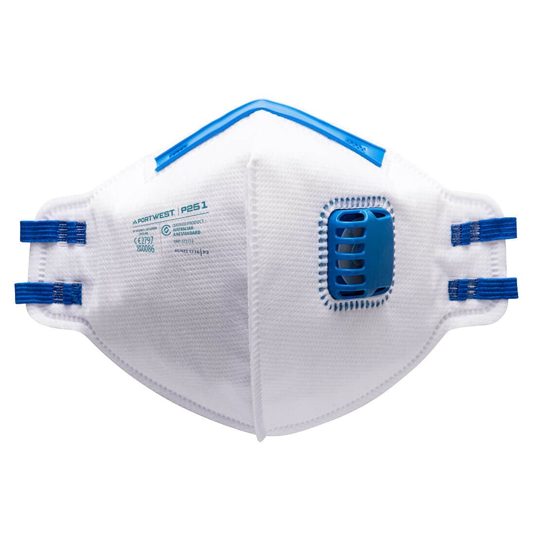 Portwest FFP2 Valved Dust Mist Fold Flat Respirator (Pk20)