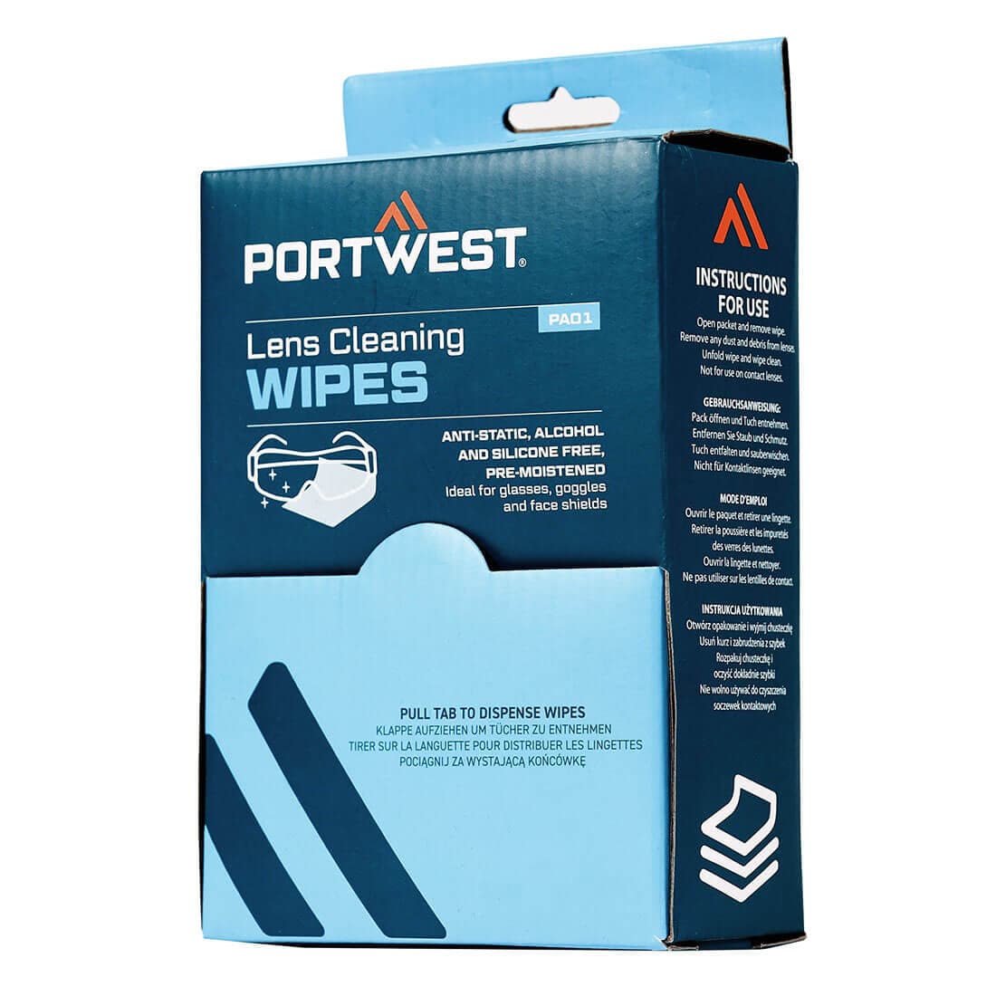 Portwest Lens Cleaning Wipes (100 towelettes)