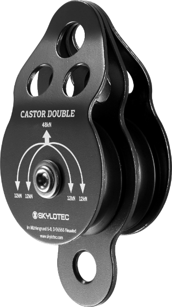 SkylotecCastor Double 36kN Alloy Double Pulley, 14mm Eye , Max 14mm Rope