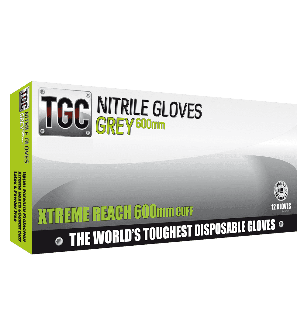 TGC Grey Nitrile 600mm Disposable Gloves (Box of 12)_0