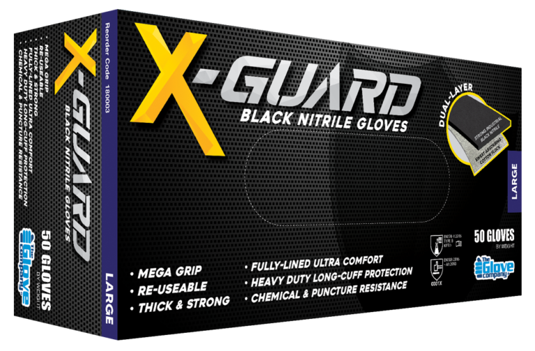TGC X-Guard Black Nitrile Disposable Gloves (Box of 50)