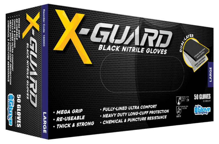 TGC X-Guard Black Nitrile Disposable Gloves (Box of 50)