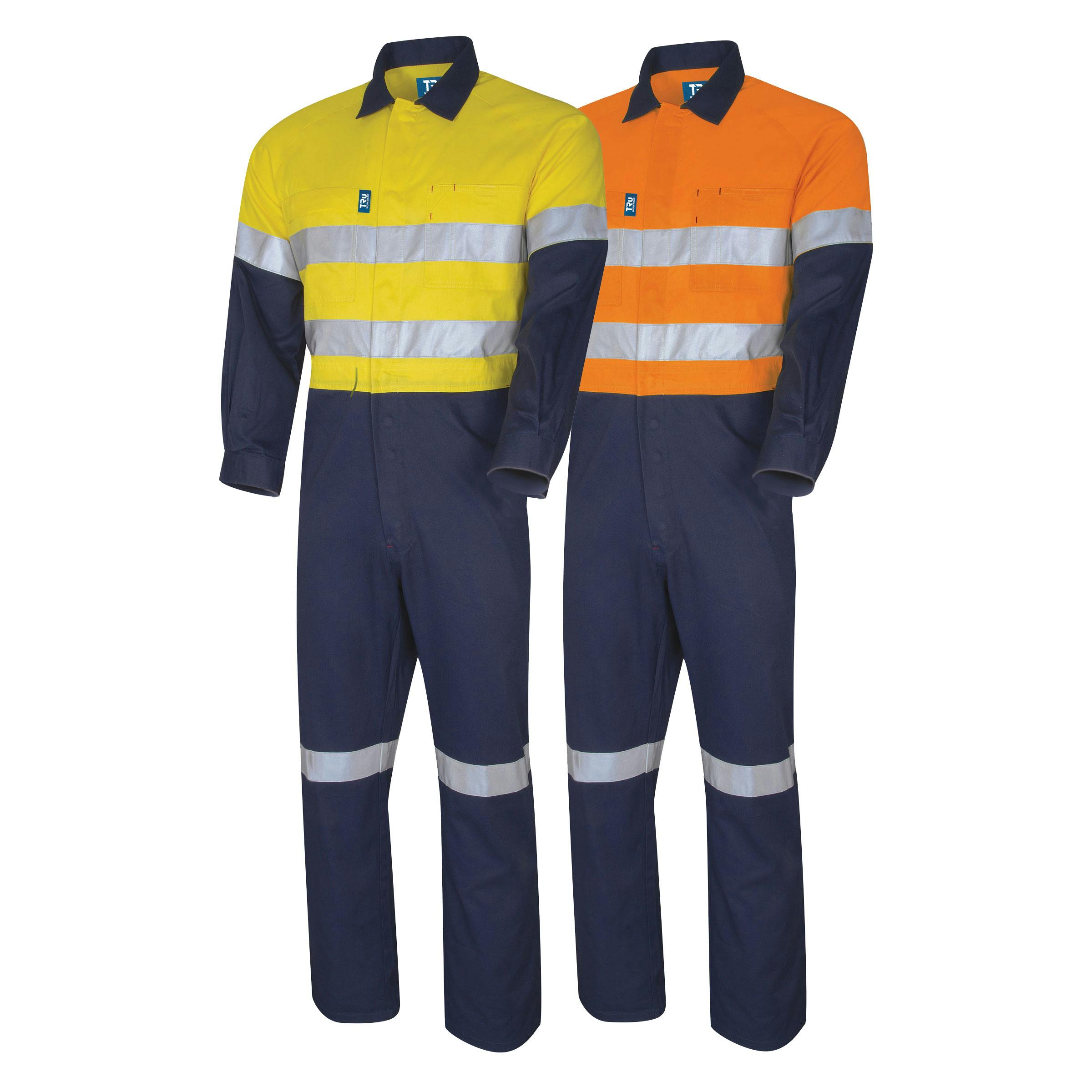TRu Workwear Coverall 190gsm Two Tone Cotton Drill With 3M Two Hoop Reflective Tape