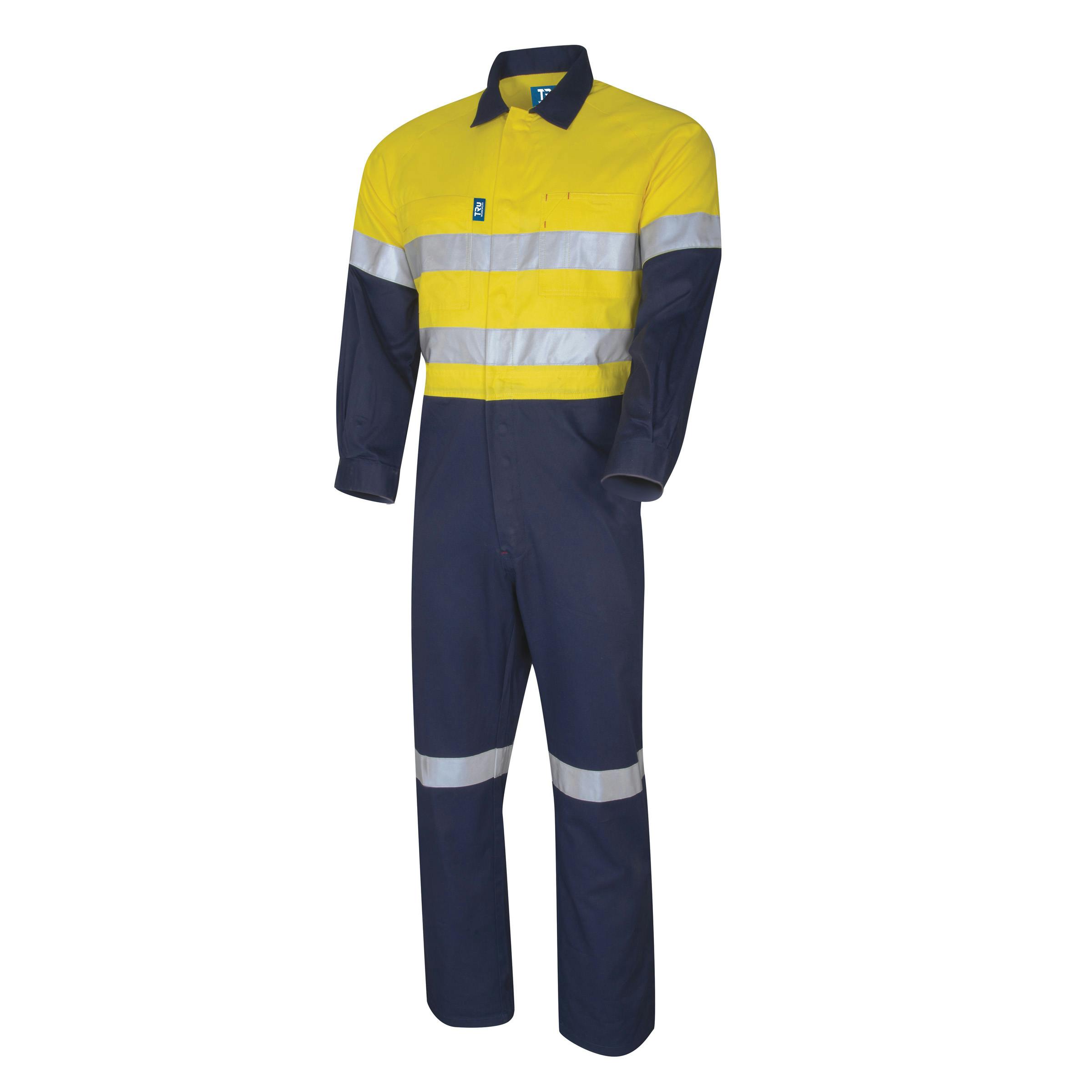 TRu Workwear Coveralls 320gsm Two Tone Cotton Drill With 3M 2 Hoop Reflective Tape