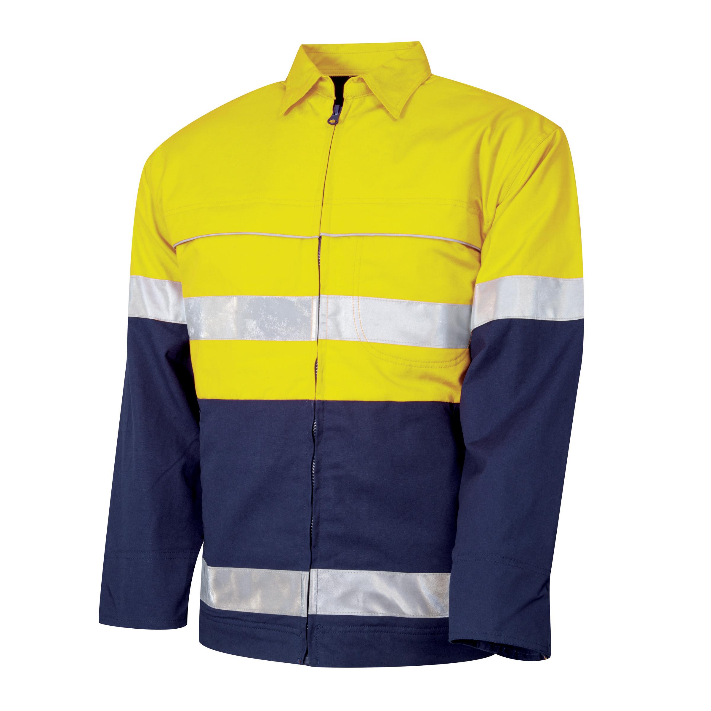 TRu Workwear Jacket 270gsm Two Tone Cotton Canvas With 3M Two Hoop Reflective Tape_1