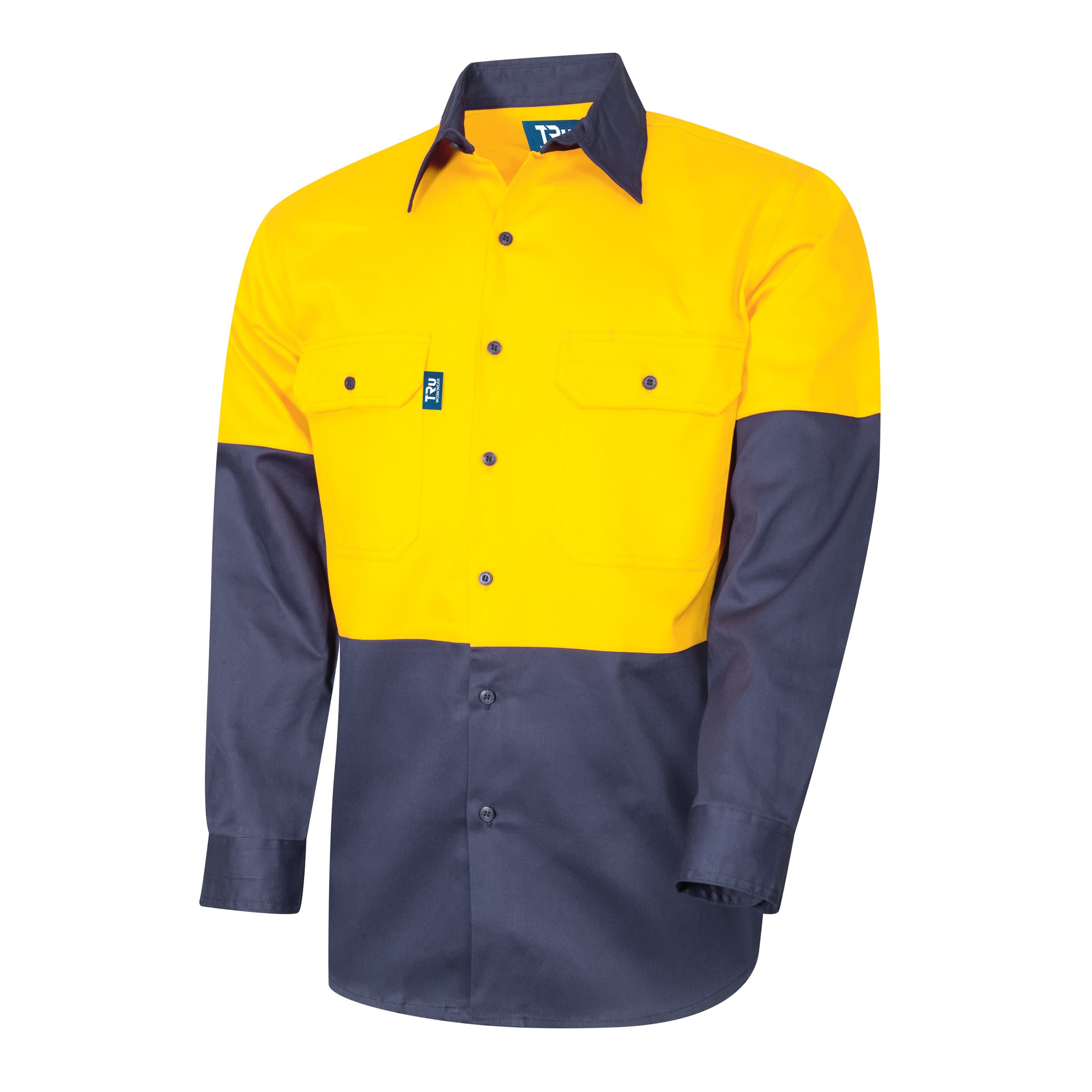 TRu Workwear Shirt 190gsm L/S Two Tone Cotton Drill_1