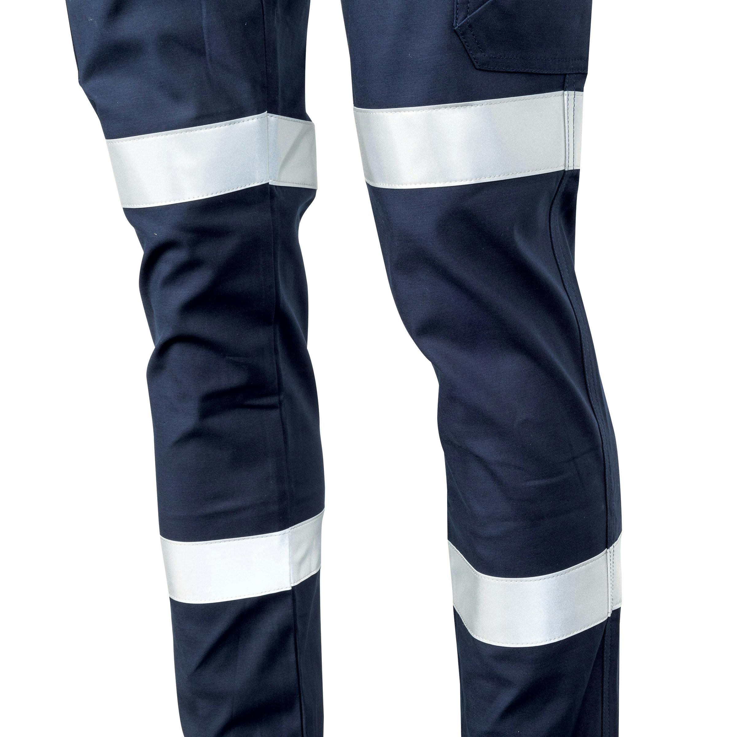 TRu Workwear Trousers Cargo 240 gsm 98/2 Cotton Stretch With Stretch Reflective Tape As 2 Hoops On Each Leg_6