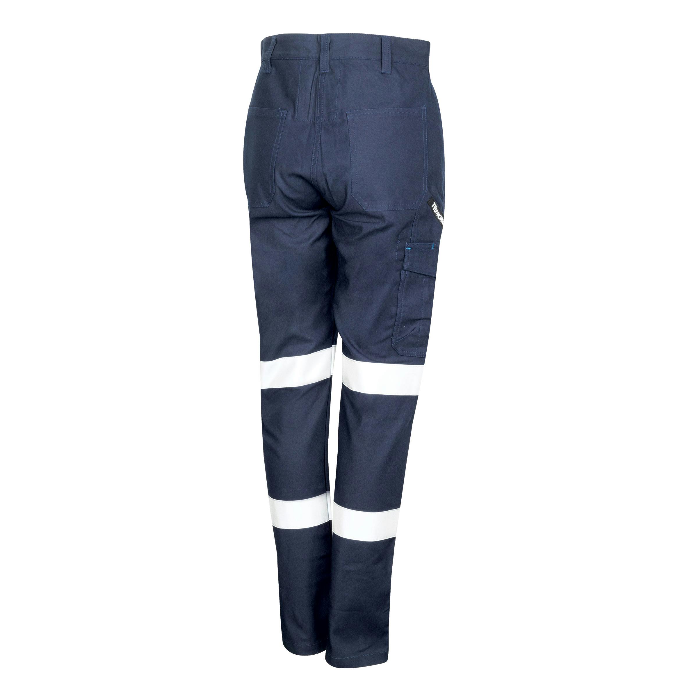 TRu Workwear Women'S Trousers Cargo 240 gsm 98/2 Cotton Stretch With Stretch Reflective Tape As 2 Hoops On Each Leg_1