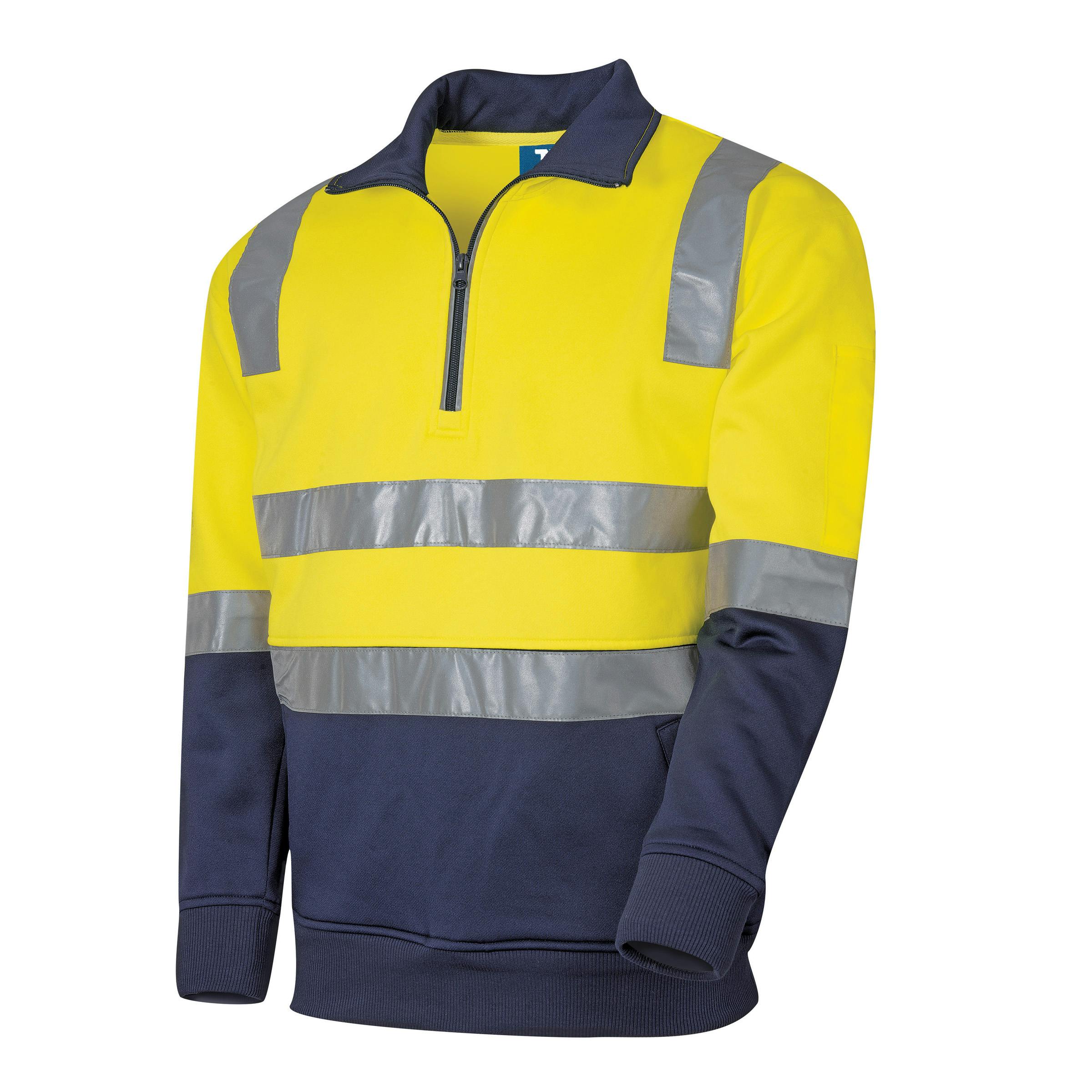 TRu Workwear Jumper 2 Tone 1/4 Zip Polyester Fleece With Tru Reflective Tape_1