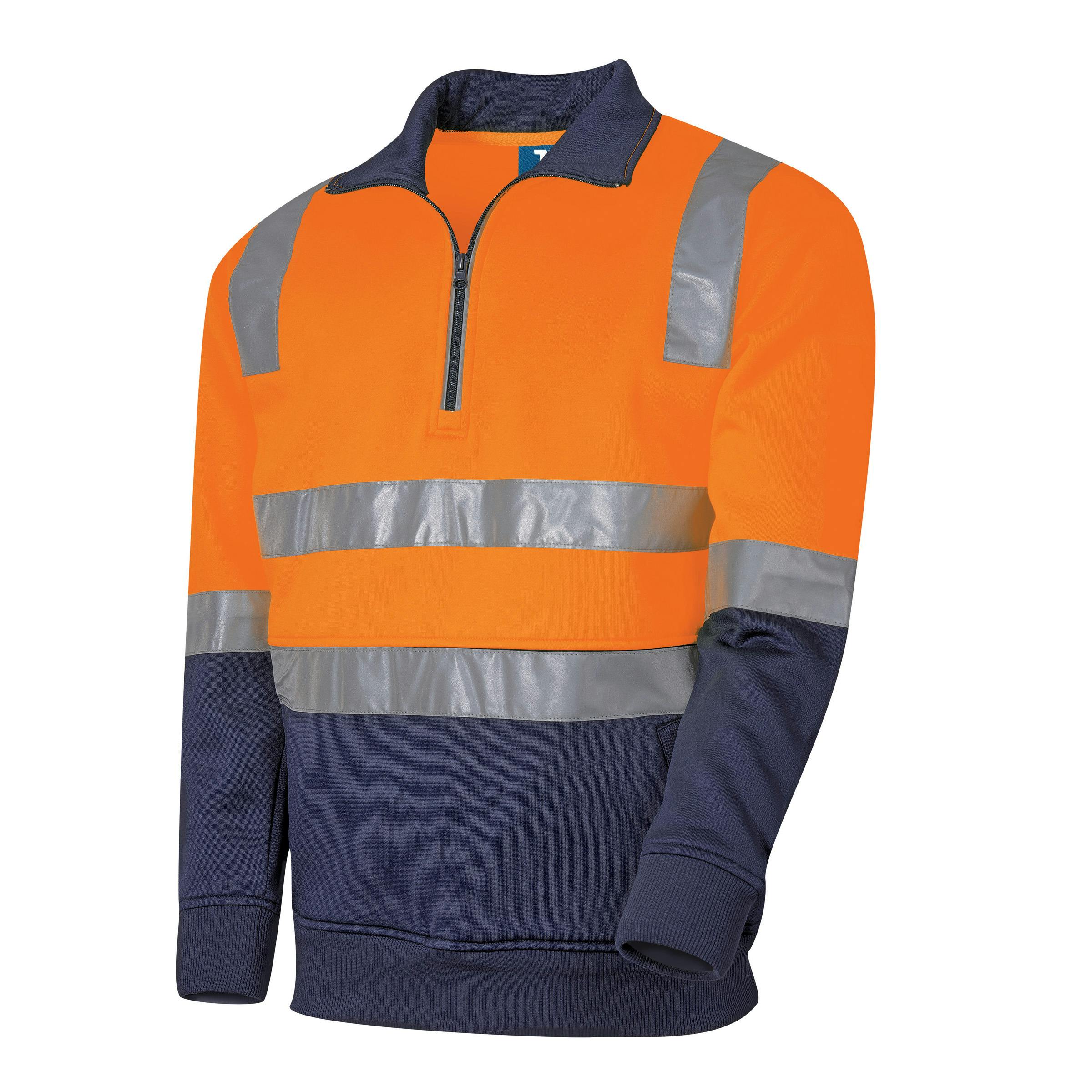 TRu Workwear Jumper 2 Tone 1/4 Zip Polyester Fleece With Tru Reflective Tape_2