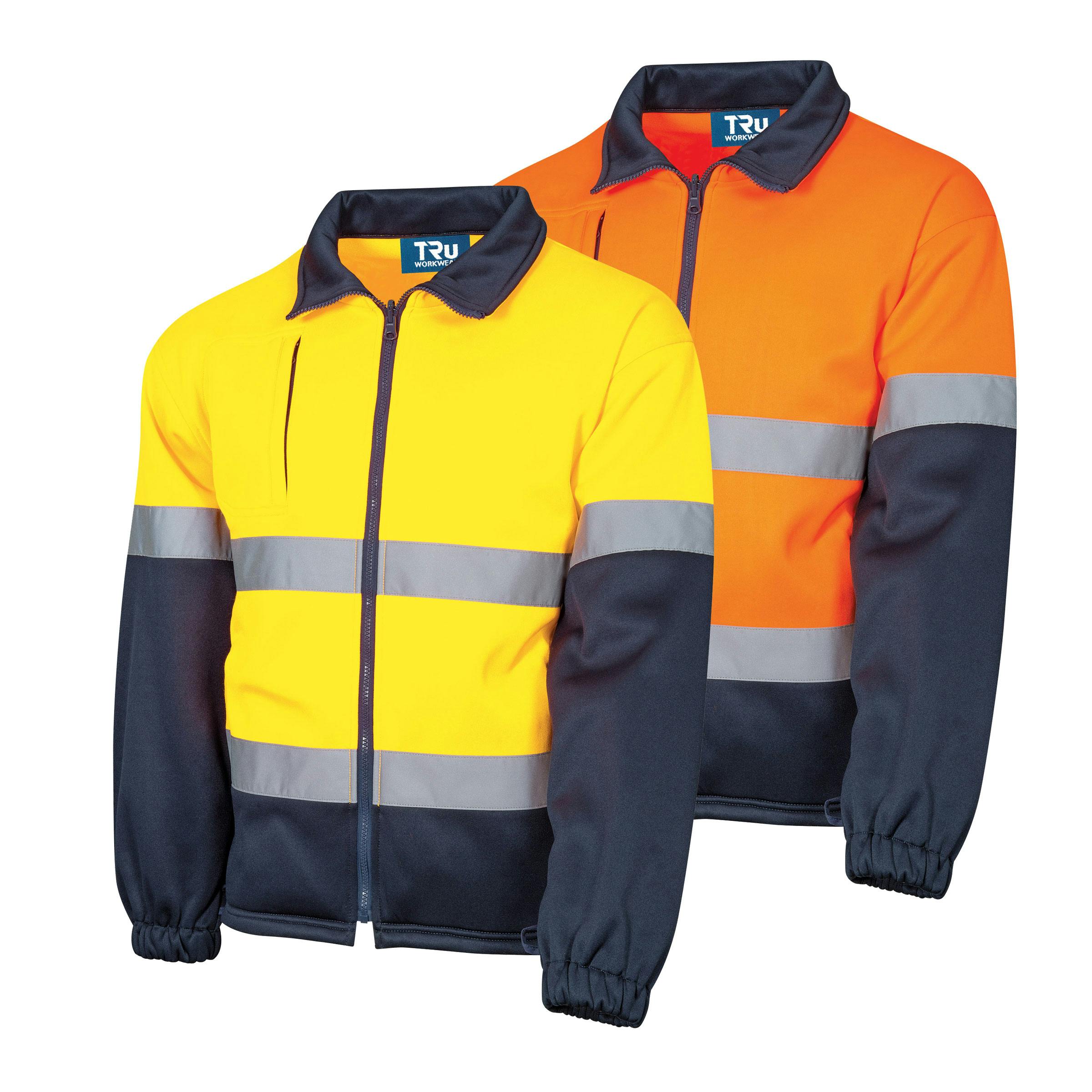 TRu Workwear Jacket Polyester Fleece Water Repellent With Tru Reflective Tape In 2 Hoop Pattern