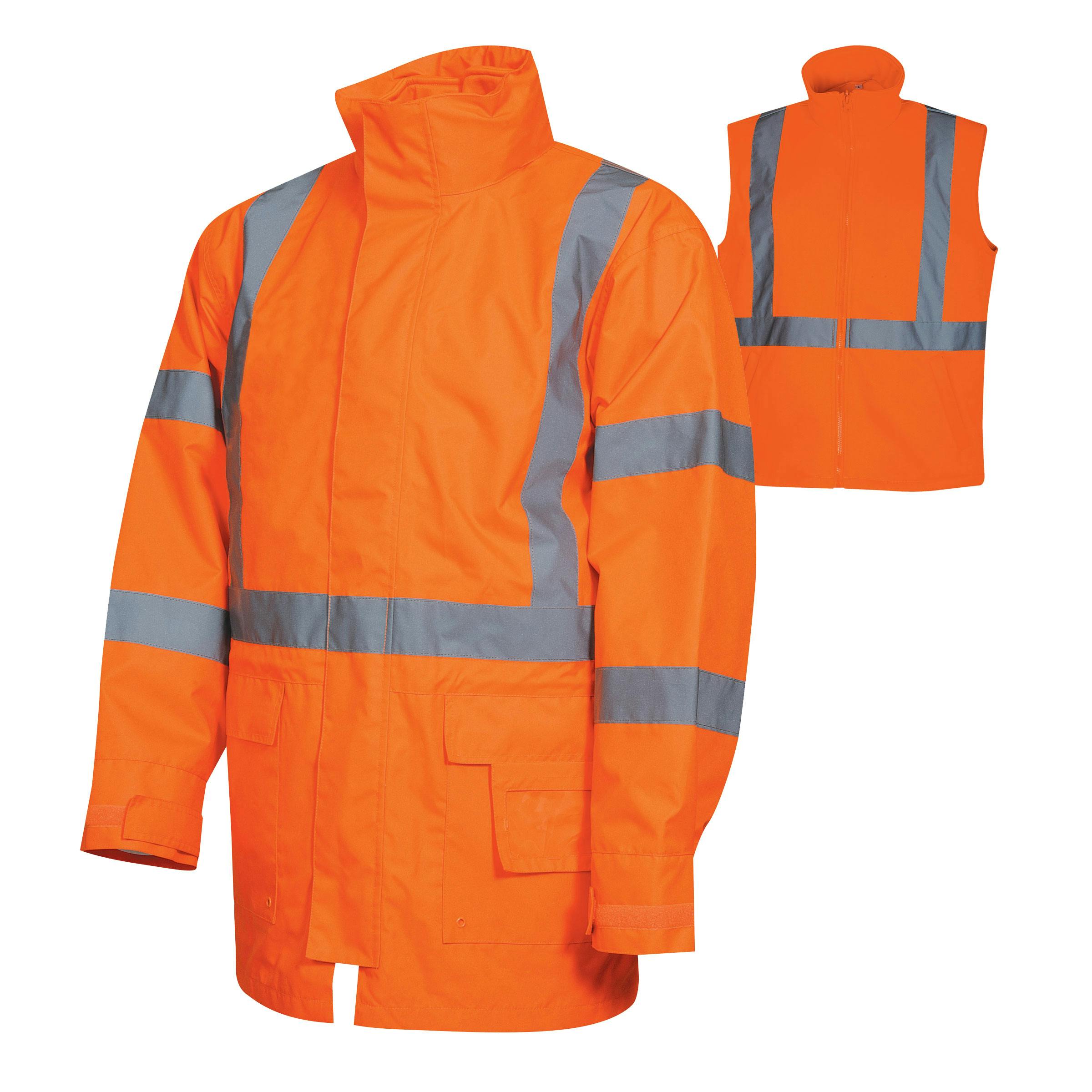 TRu Workwear Jacket 3 In 1 Poly Oxford Outer, Poly Fleece Vest  And Reflective Tape To T5 Pattern