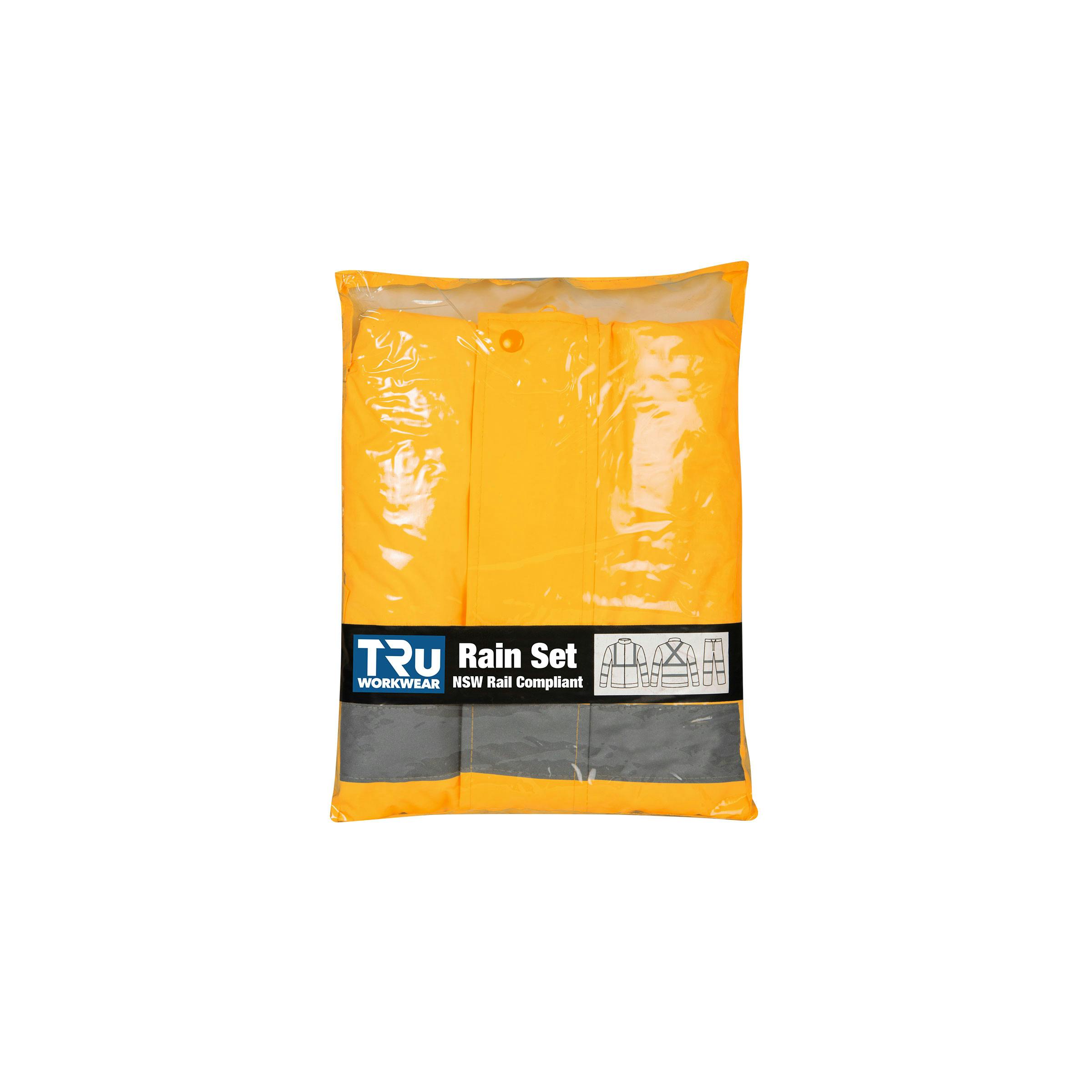 TRu Workwear Rain Set In A Bag Polyester Taffeta With Tru Reflective Tape In Bio Motion T5 Pattern H Front X Back_3
