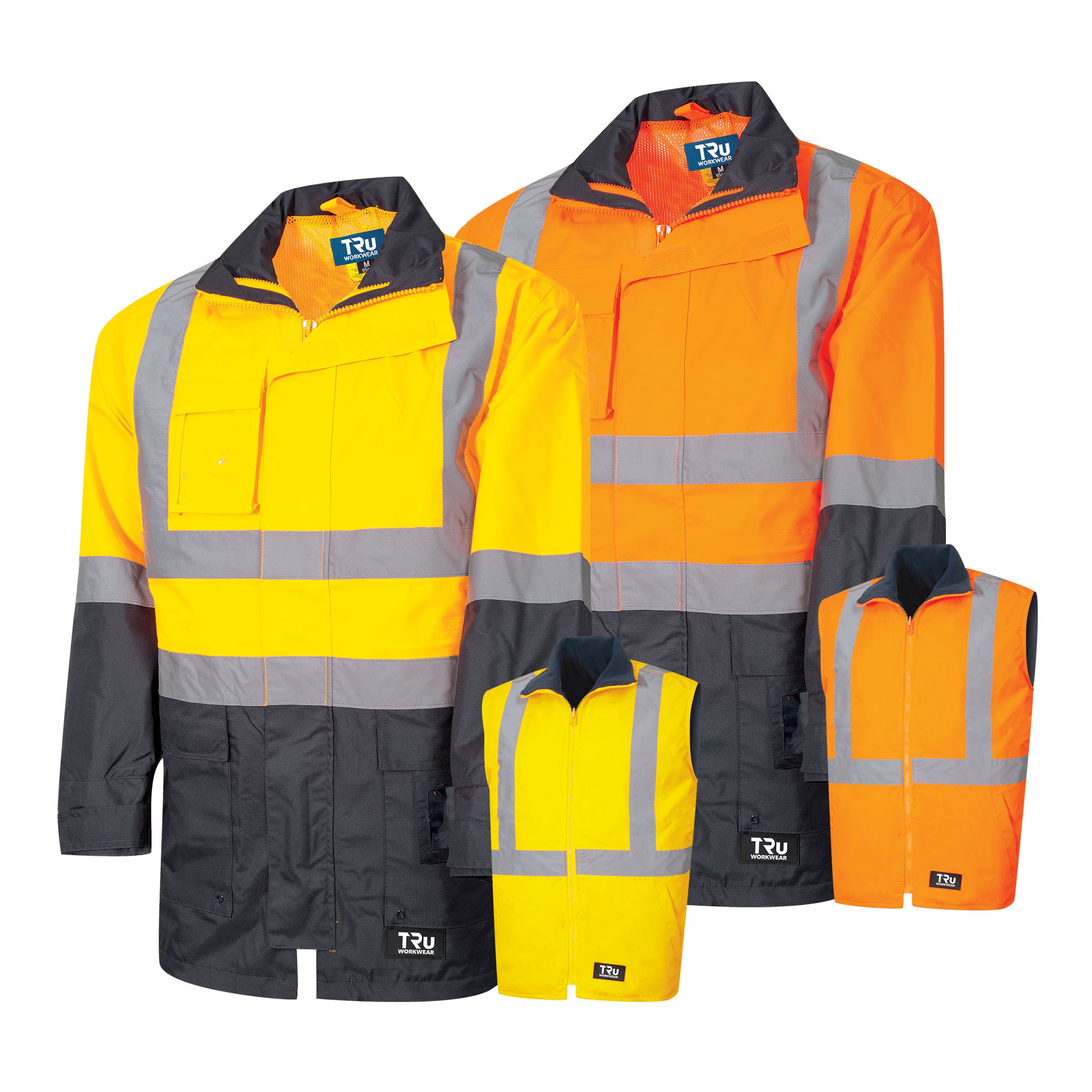 TRu Workwear Jacket 4 In 1 With Vest Poly Oxford With 3M Reflective Tape