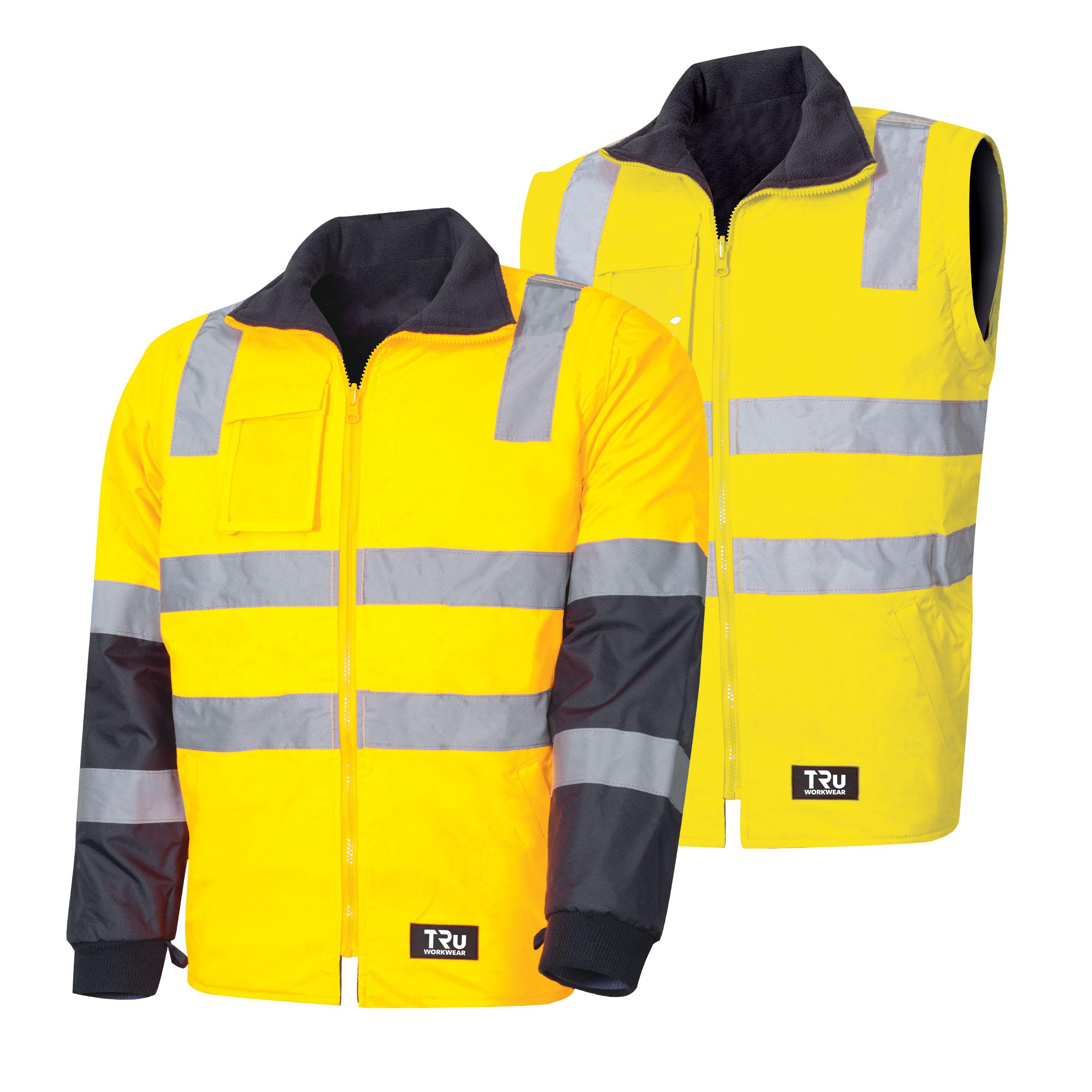 TRu Workwear Jacket Polyester Oxford With Tru Reflective Tape, Removable Sleeves_1