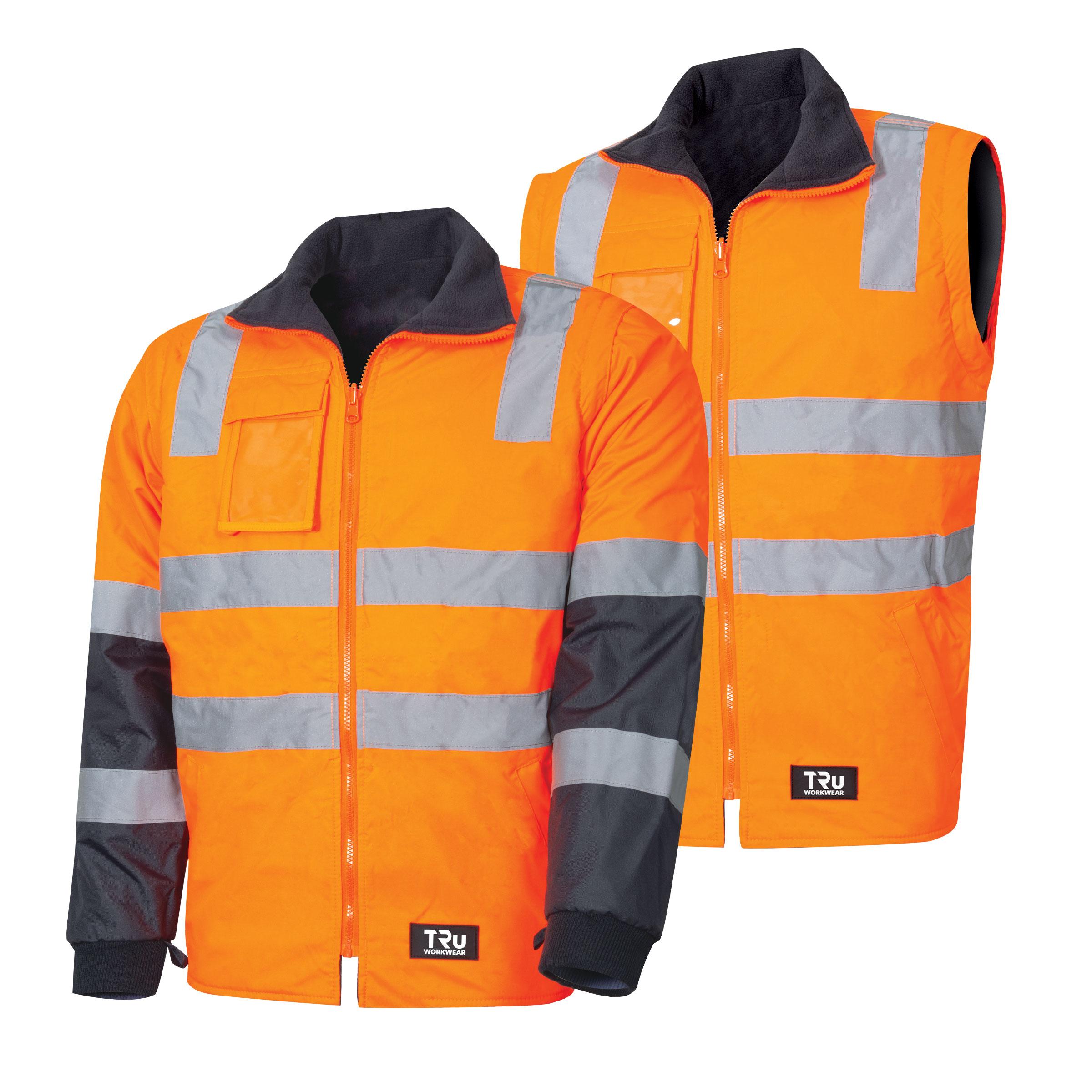 TRu Workwear Jacket Polyester Oxford With Tru Reflective Tape, Removable Sleeves_2