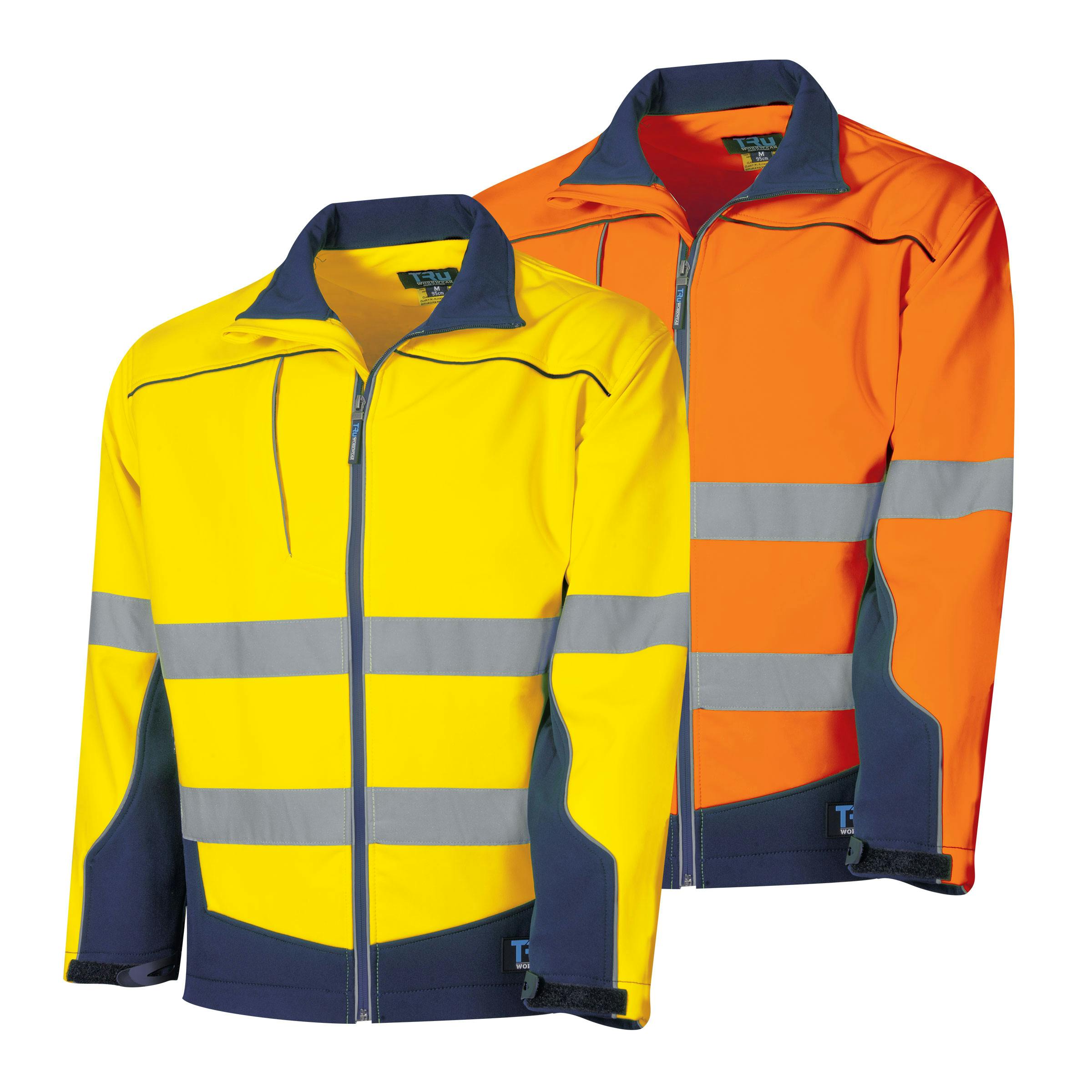 TRu Workwear Soft Shell Jacket 2 Tone 94% Polyester 6% Spandex With Piping And Tru Reflective Tape