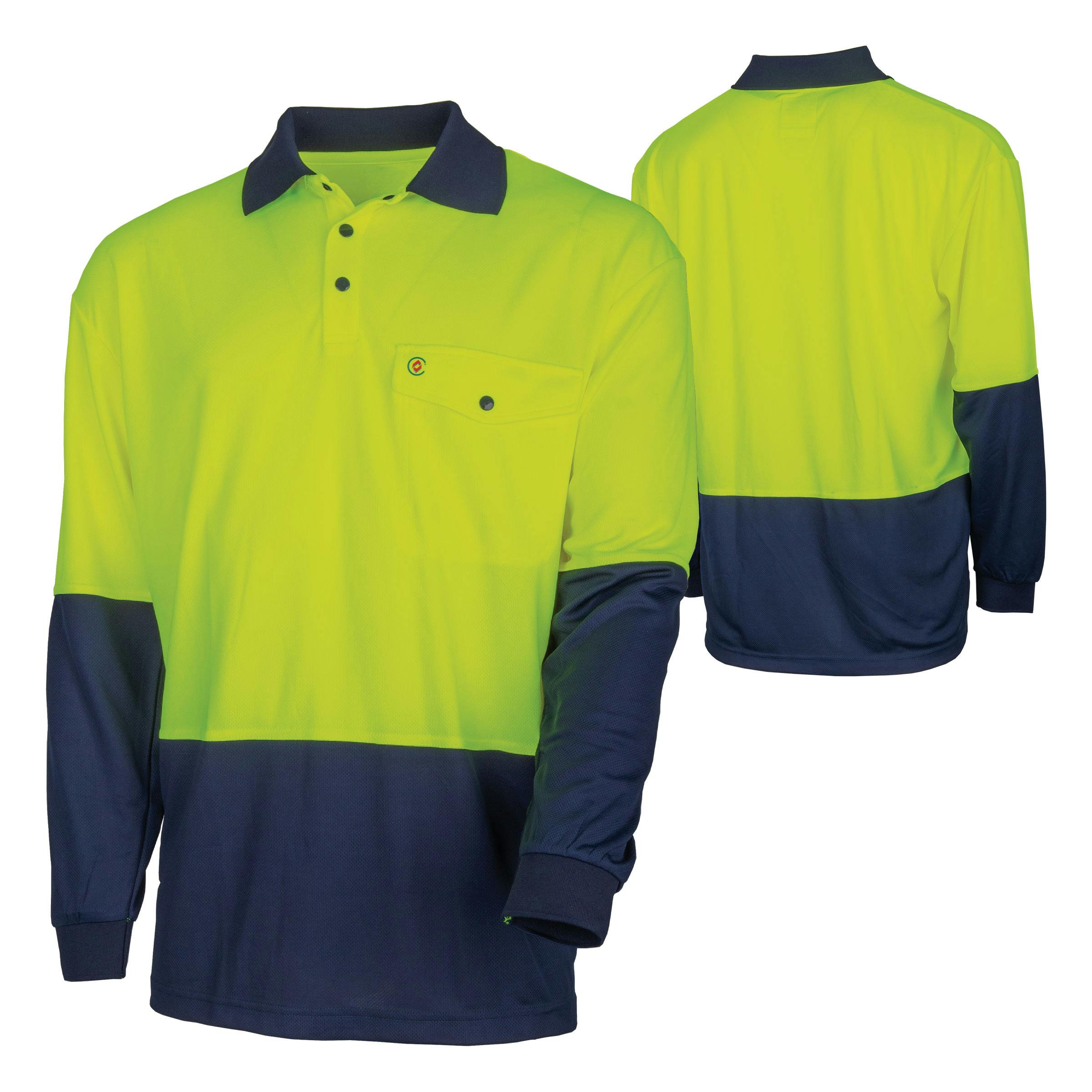 TRu Workwear Polo 175gsm Recycled Polyester Anti- Microbial Micromesh L/S Two Tone_1