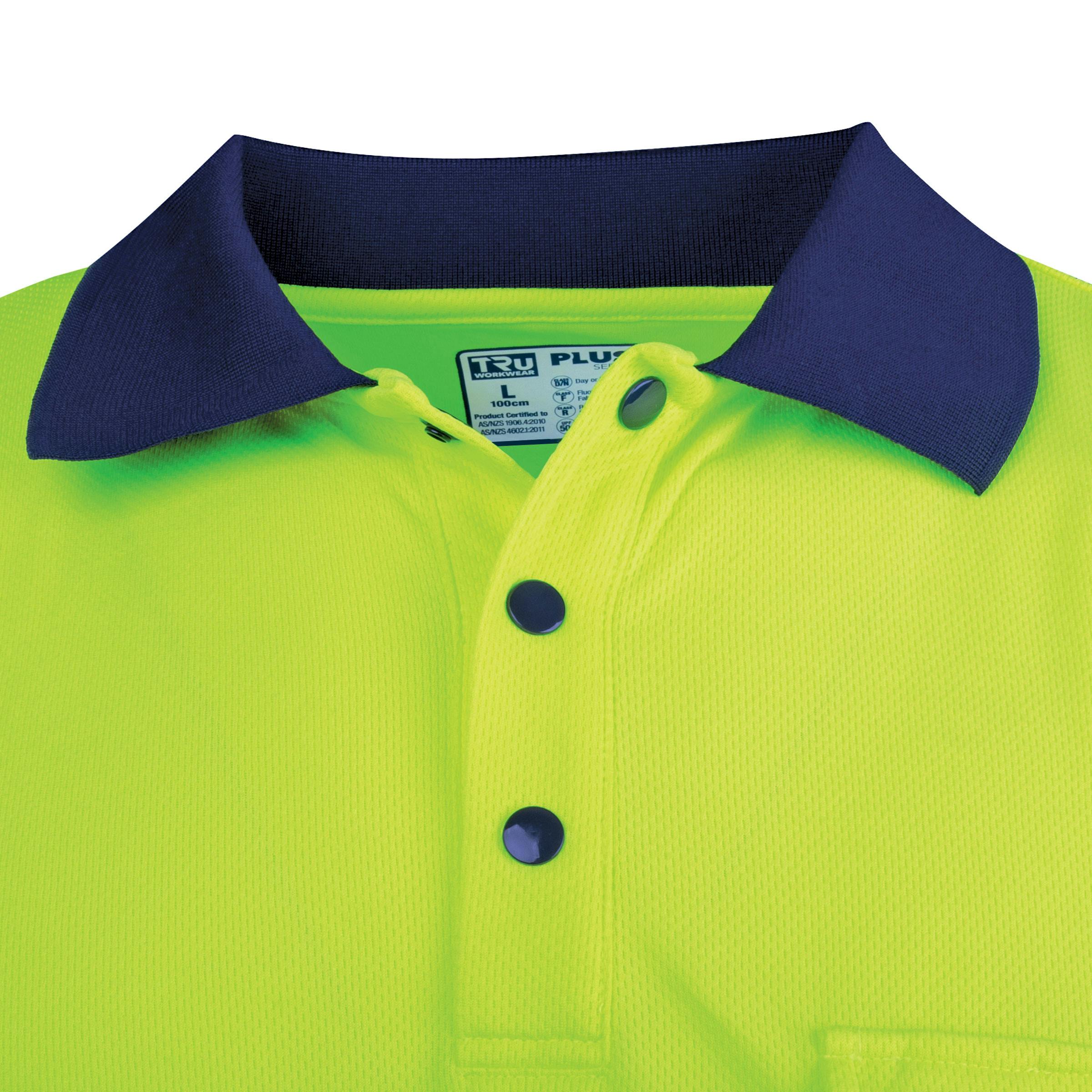 TRu Workwear Polo 175gsm Recycled Polyester Anti- Microbial Micromesh L/S Two Tone_5