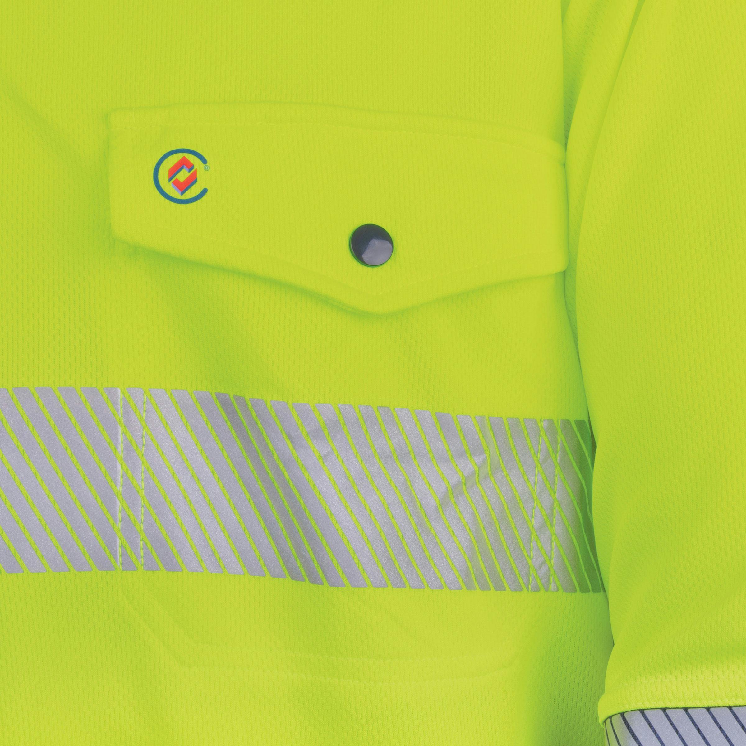 TRu Workwear Polo 175gsm Recycled Polyester Anti- Microbial Micromesh L/S Two Tone With Segmented Reflective Tape_4