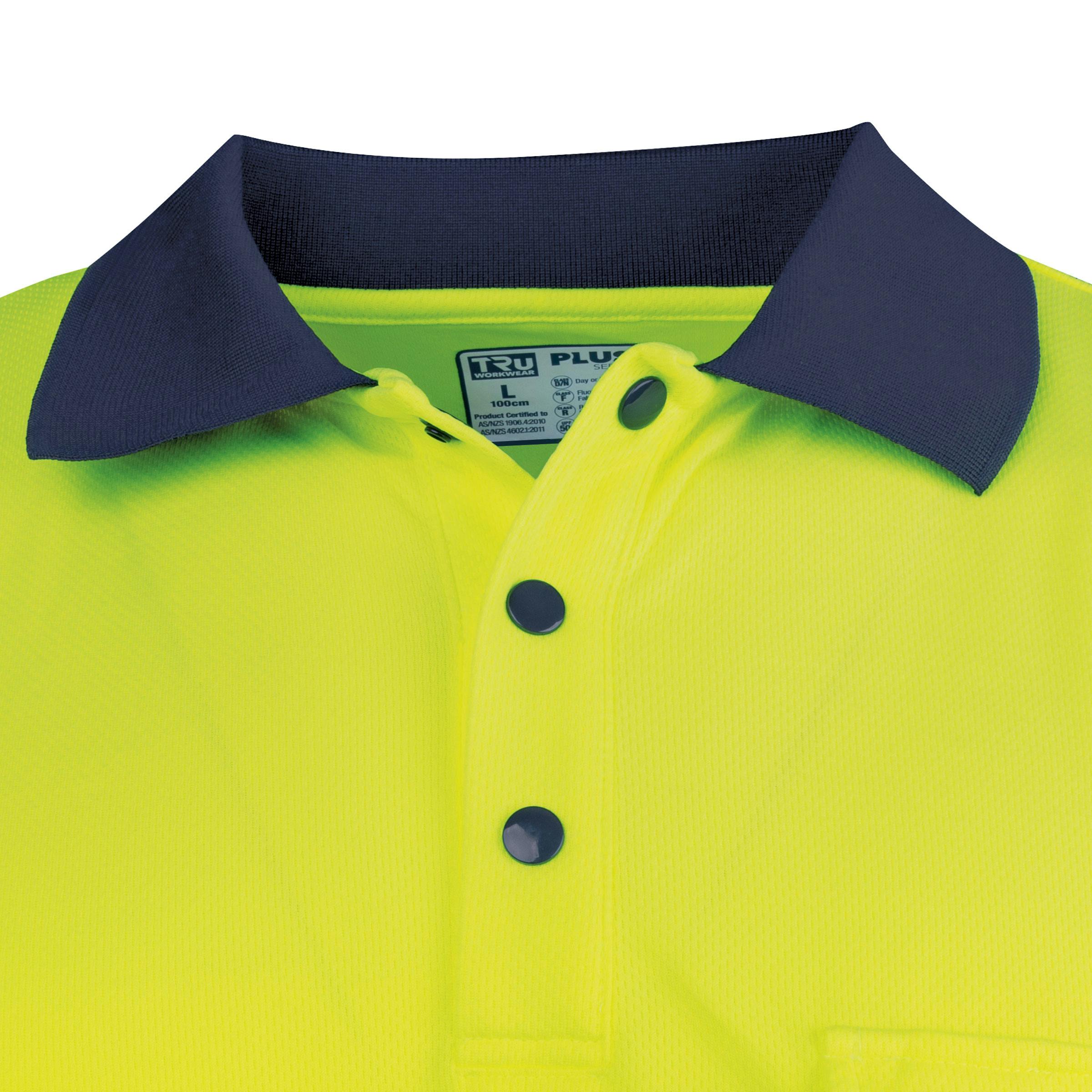 TRu Workwear Polo 175gsm Recycled Polyester Anti- Microbial Micromesh L/S Two Tone With Segmented Reflective Tape_5