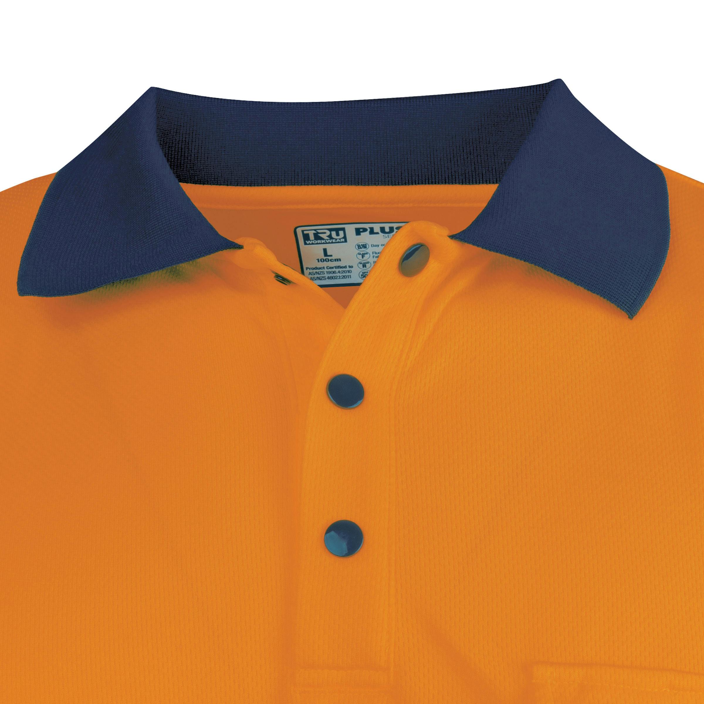 TRu Workwear Polo 175gsm Recycled Polyester Anti- Microbial Micromesh L/S Two Tone With Segmented Reflective Tape_14