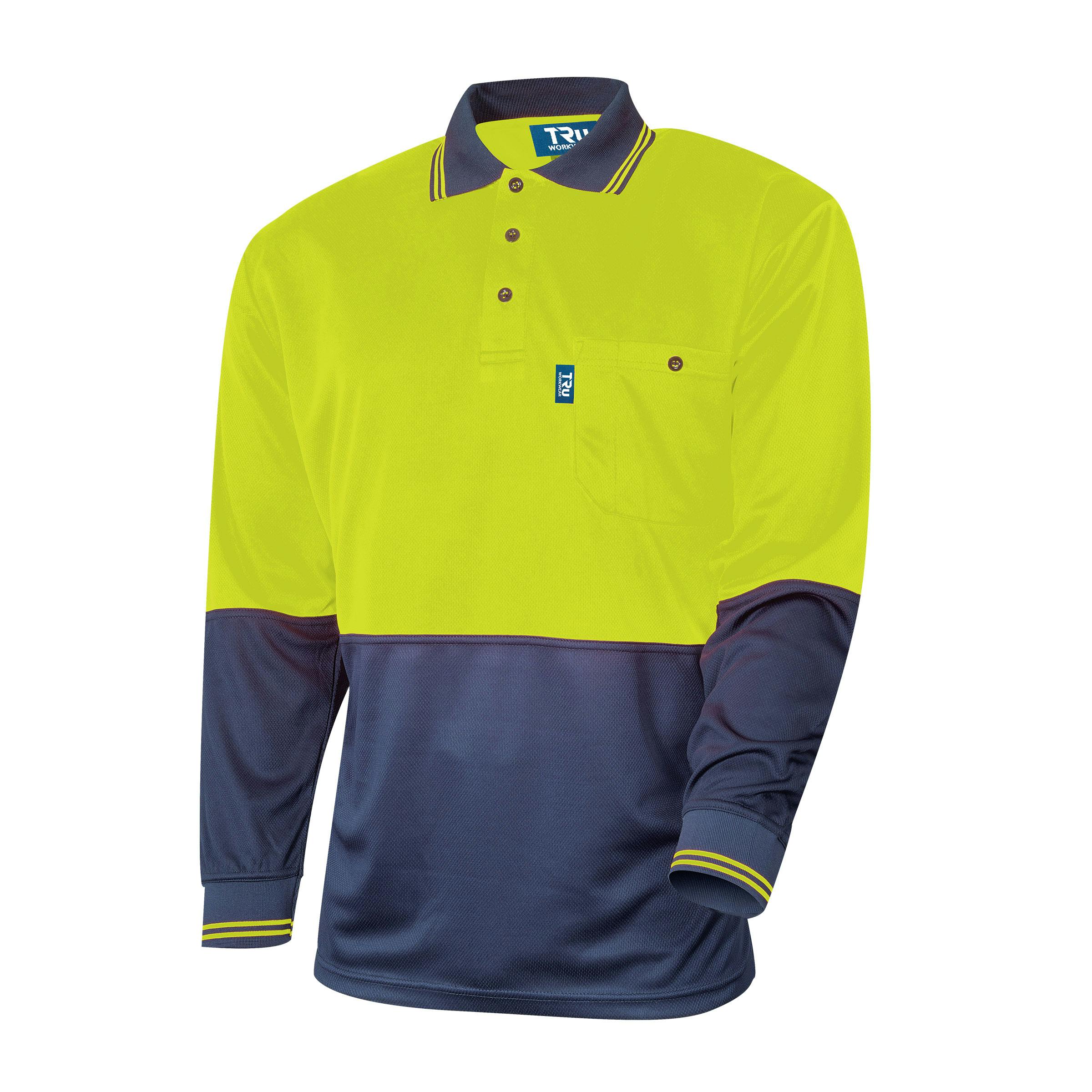 TRu Workwear Polo 175gsm Polyester Micromesh L/S Two Tone_1